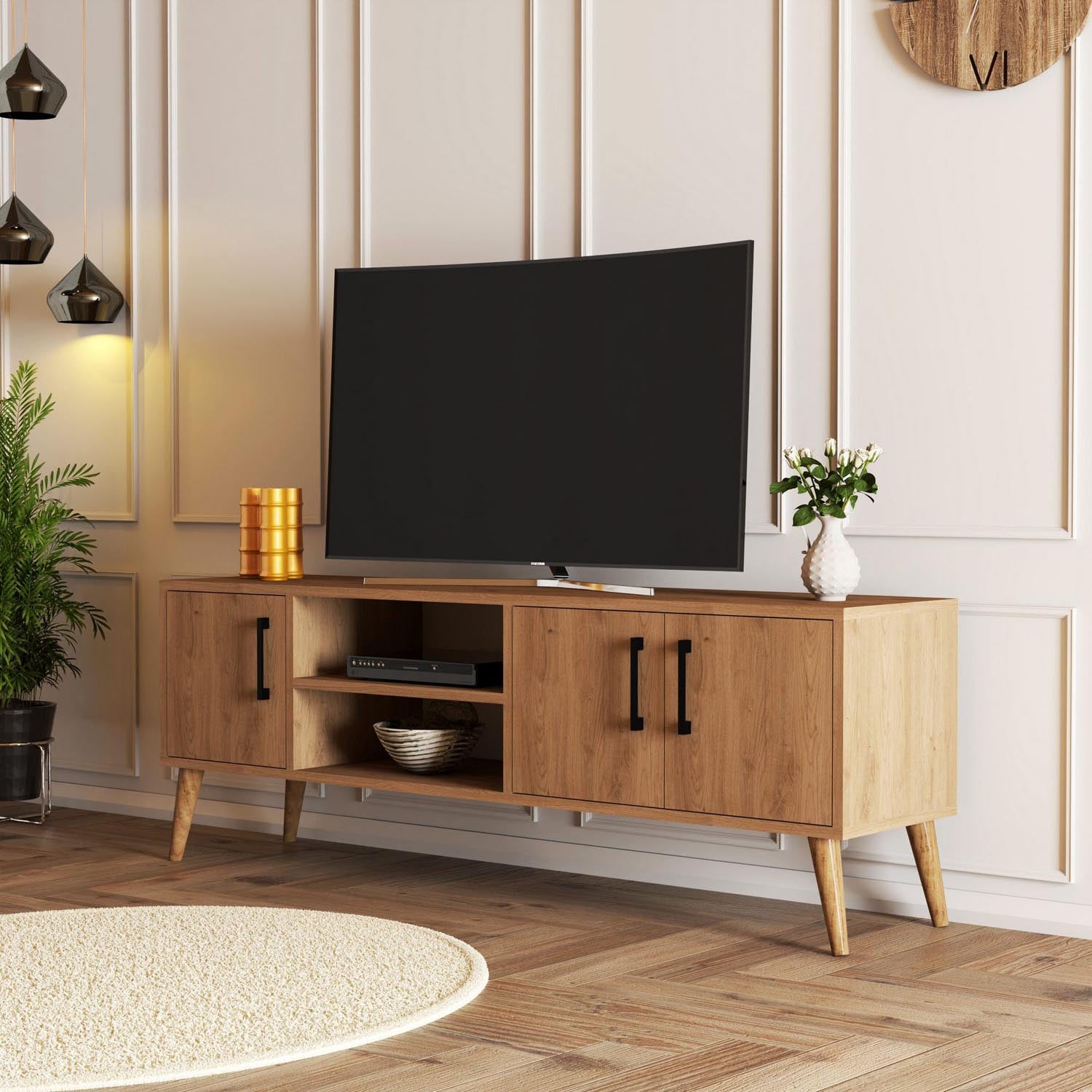 Exxen - 1586 in Eiche präsentiert im Onlineshop von KAQTU Design AG. Sideboard ist von Hanah Home