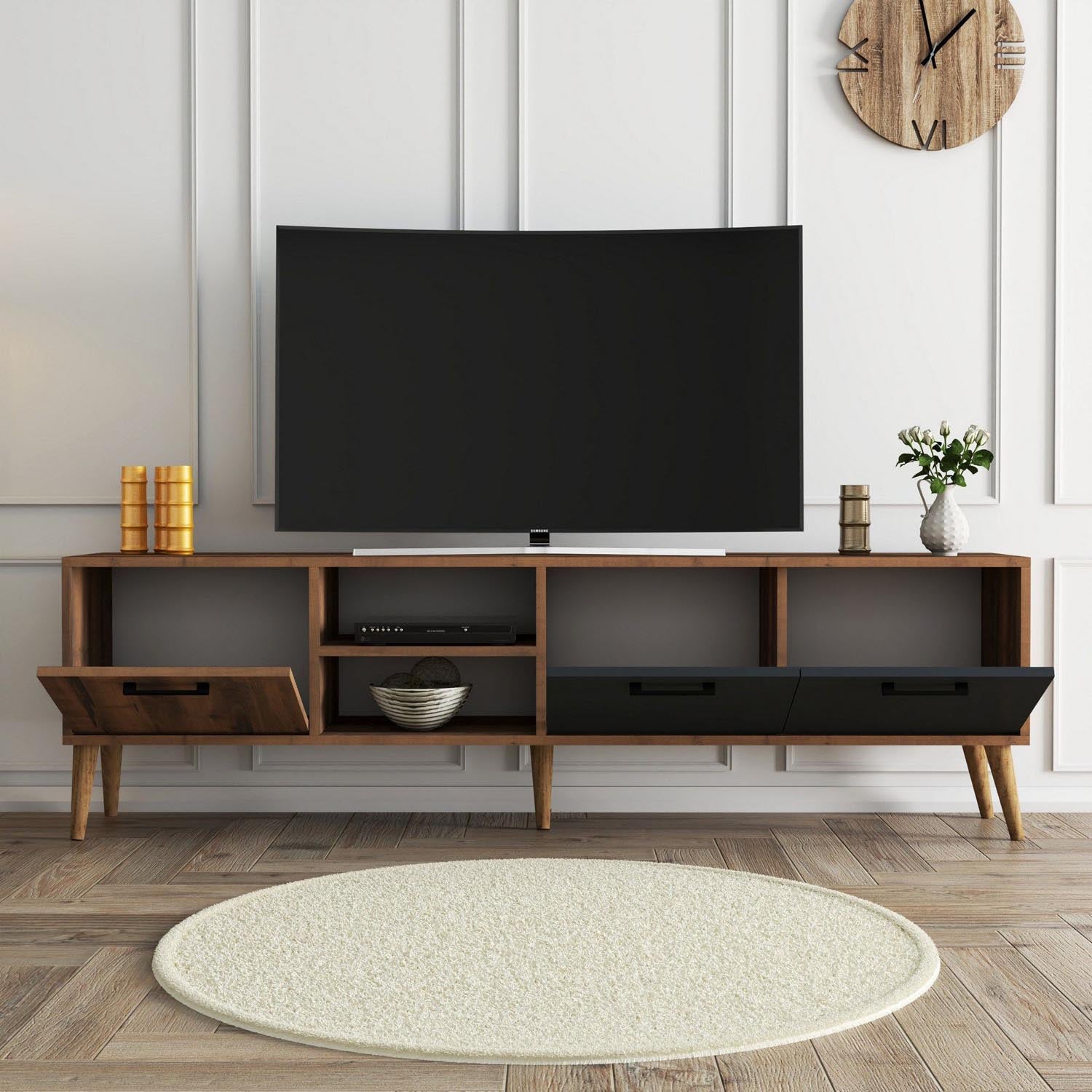 Exxen - 1581 in Walnuss
 Anthrazit präsentiert im Onlineshop von KAQTU Design AG. Sideboard ist von Hanah Home