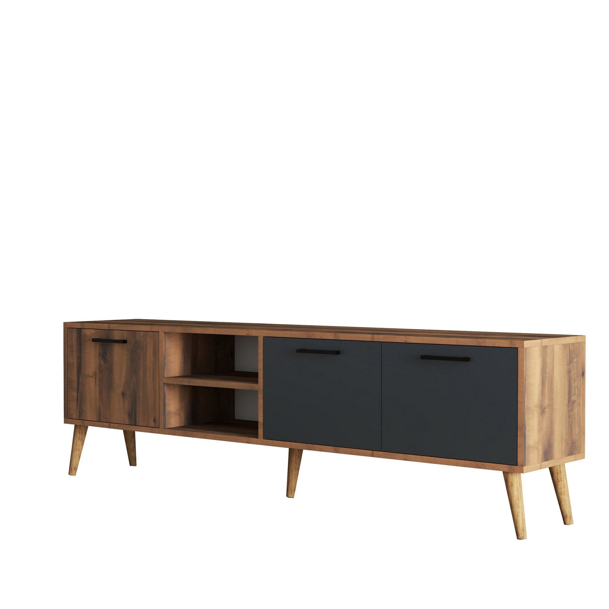 Exxen - 1581 in Walnuss
 Anthrazit präsentiert im Onlineshop von KAQTU Design AG. Sideboard ist von Hanah Home