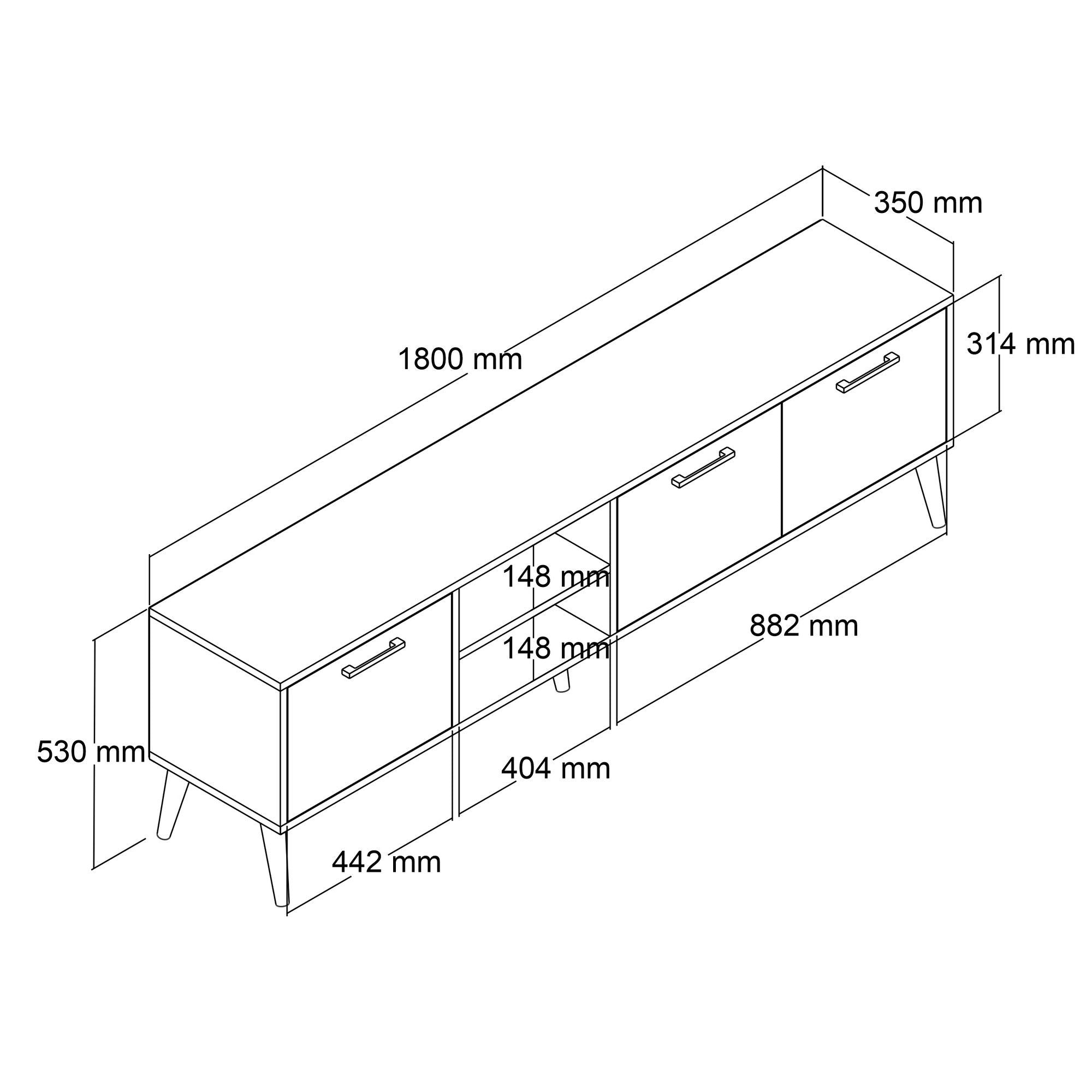 Exxen - 1583 in Walnuss präsentiert im Onlineshop von KAQTU Design AG. Sideboard ist von Hanah Home
