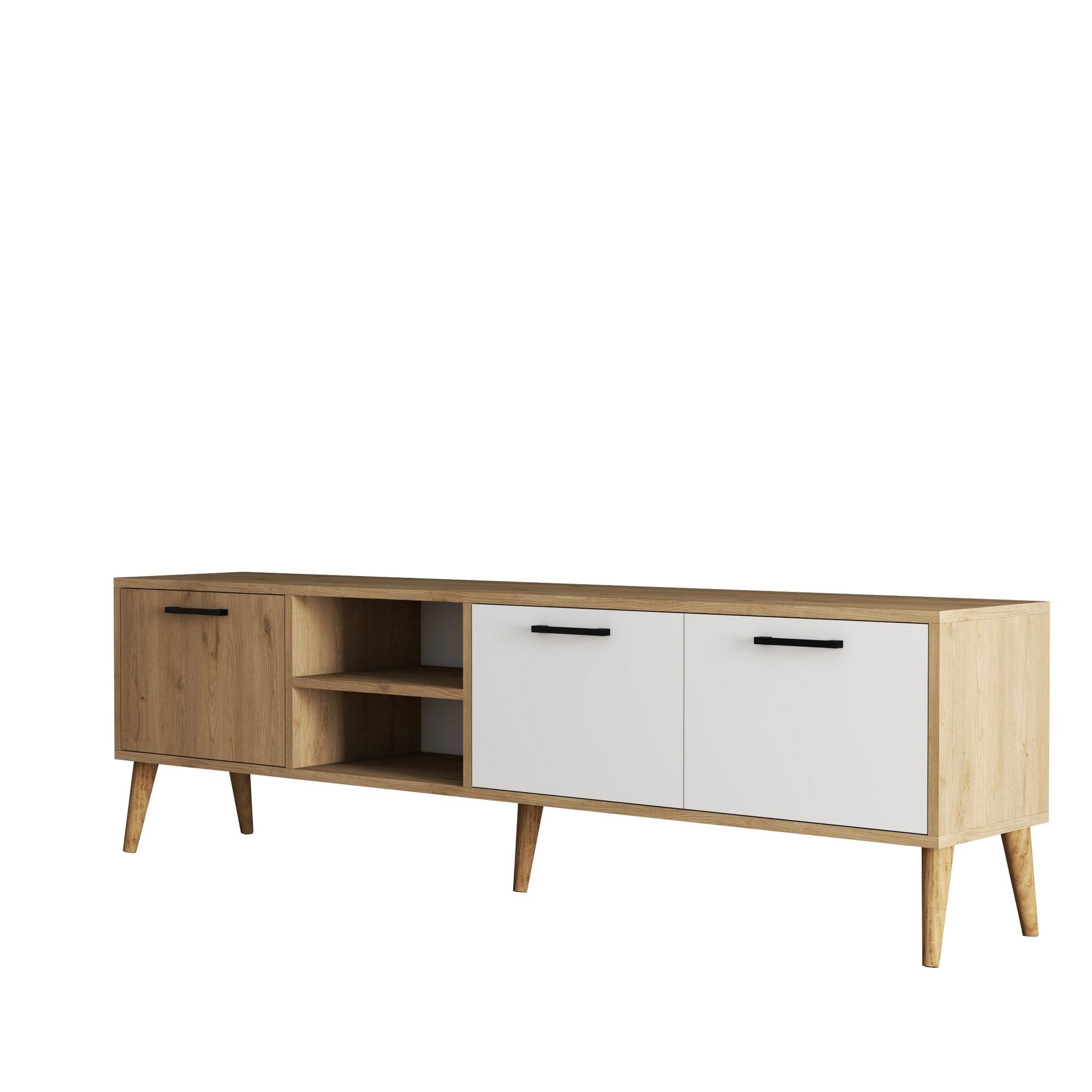 Exxen - 1585 in Eiche Weiss präsentiert im Onlineshop von KAQTU Design AG. Sideboard ist von Hanah Home