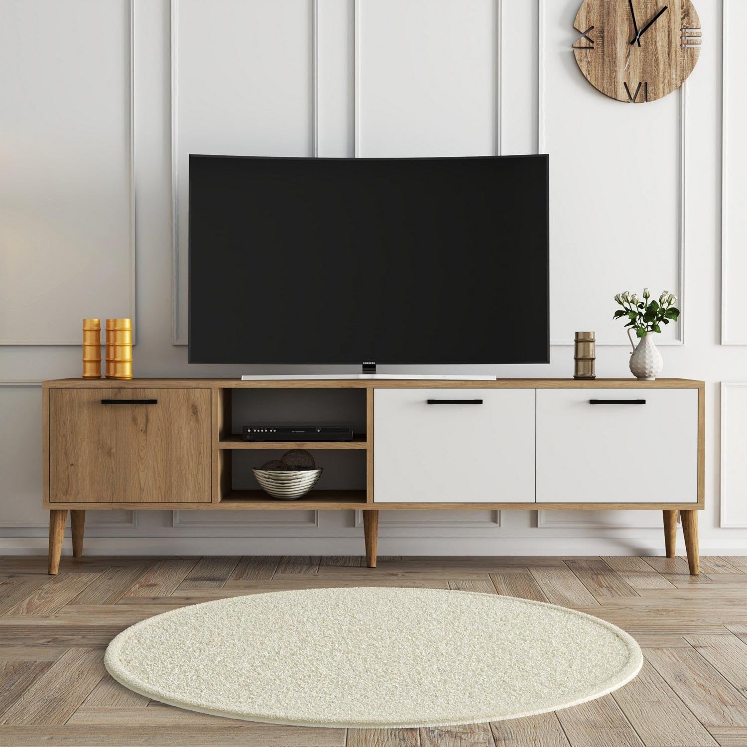 Exxen - 1585 in Eiche Weiss präsentiert im Onlineshop von KAQTU Design AG. Sideboard ist von Hanah Home