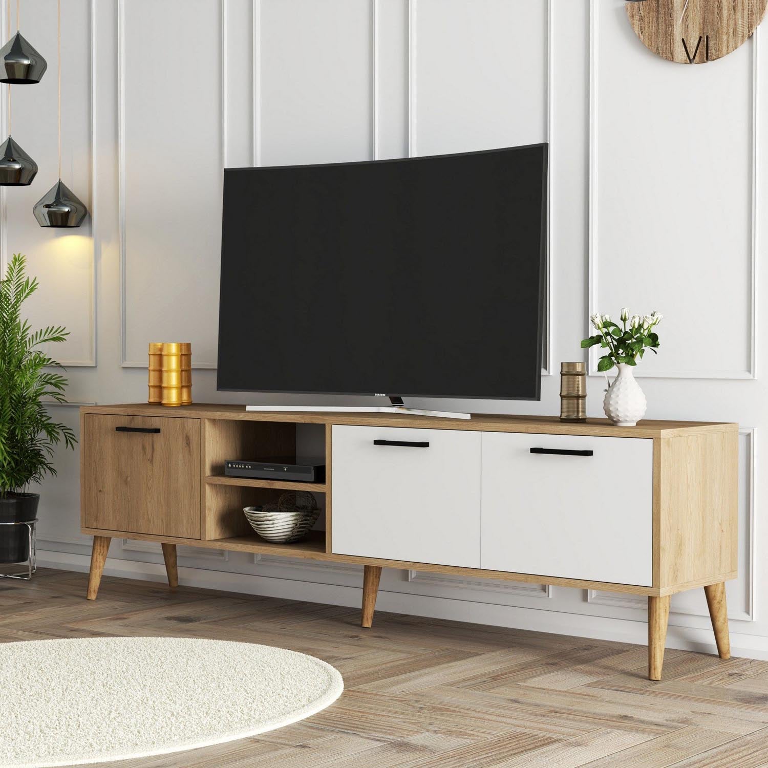 Exxen - 1585 in Eiche Weiss präsentiert im Onlineshop von KAQTU Design AG. Sideboard ist von Hanah Home