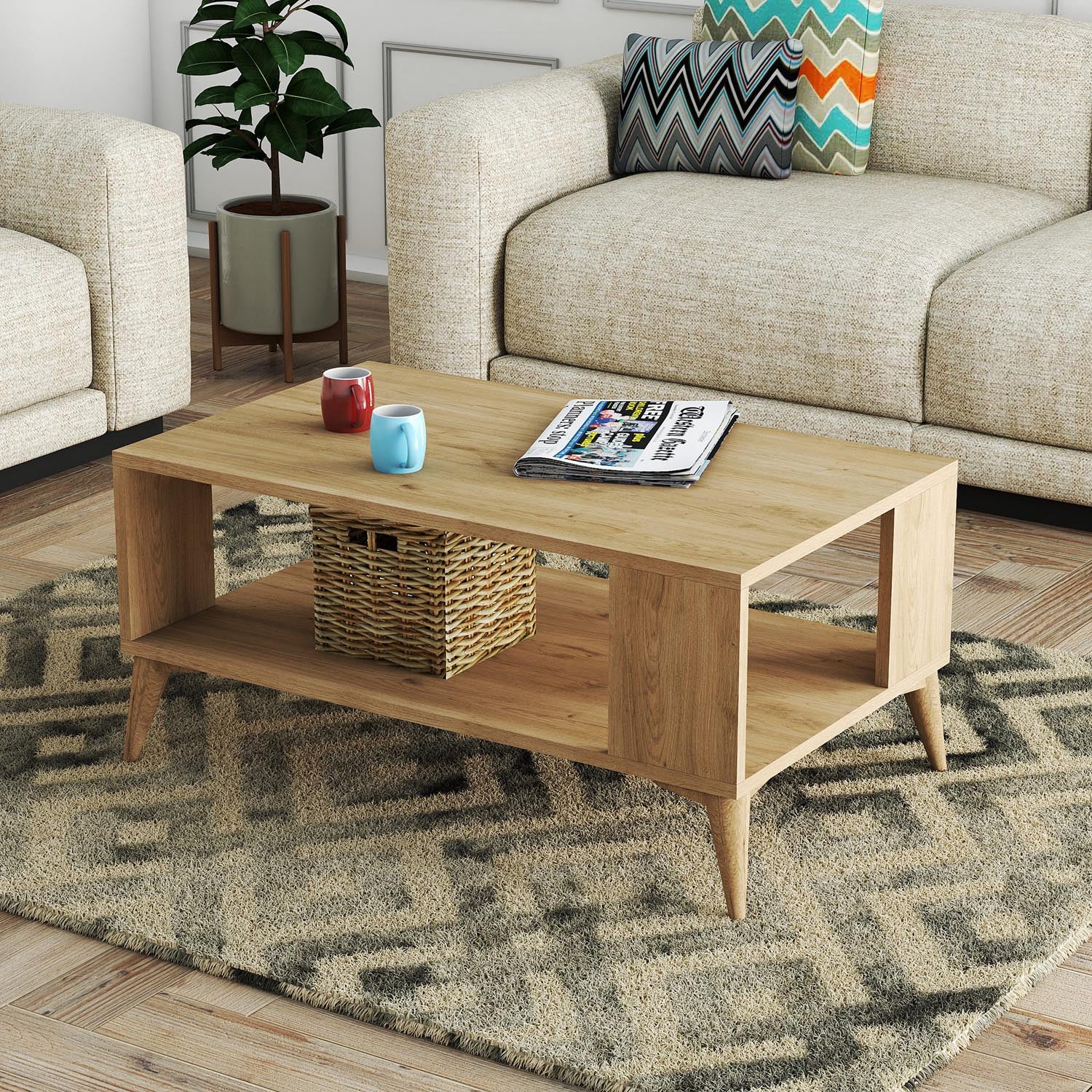 Authentic 2060 in Eiche präsentiert im Onlineshop von KAQTU Design AG. Beistelltisch ist von Hanah Home