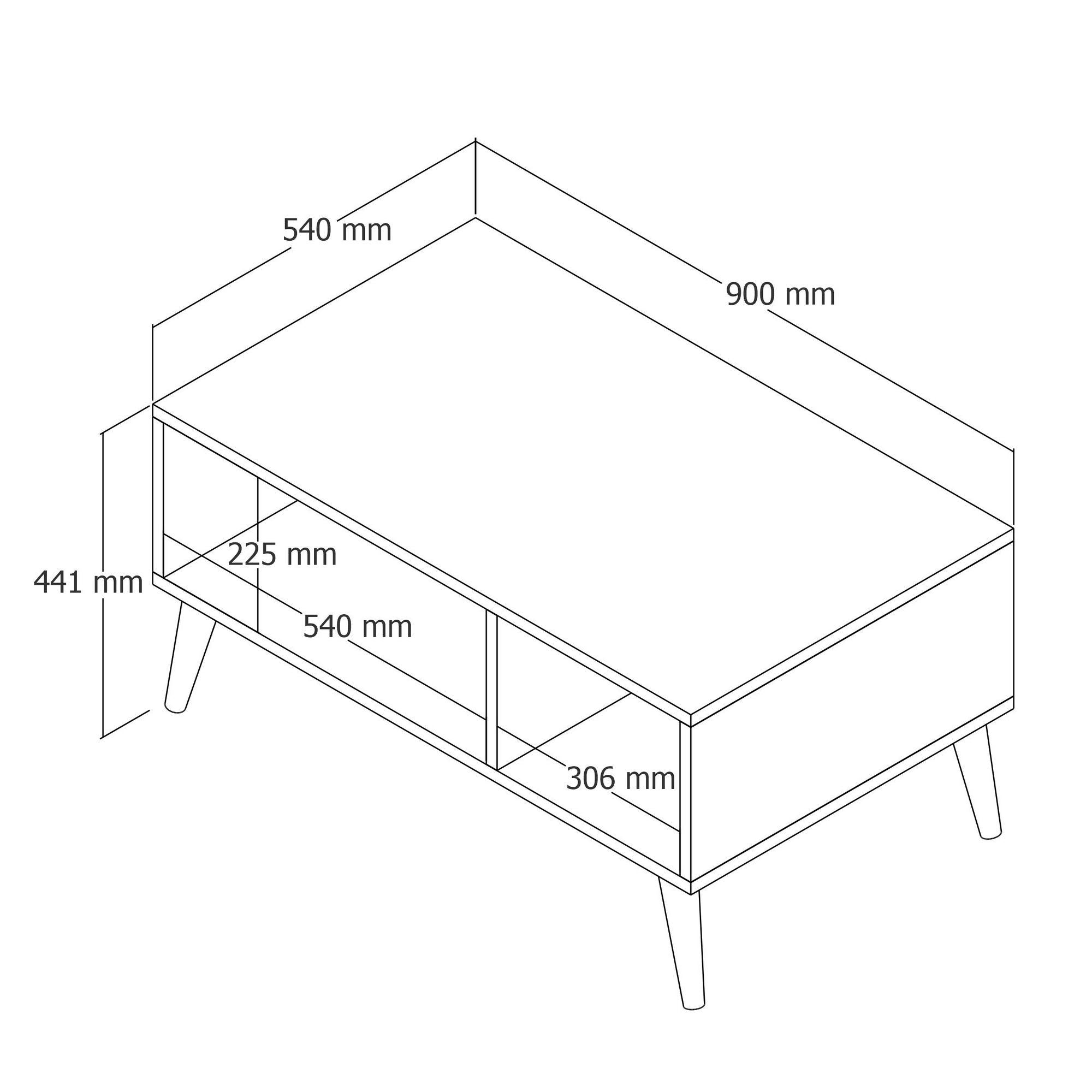 Exxen - 2074 in Eiche Weiss präsentiert im Onlineshop von KAQTU Design AG. Beistelltisch ist von Hanah Home