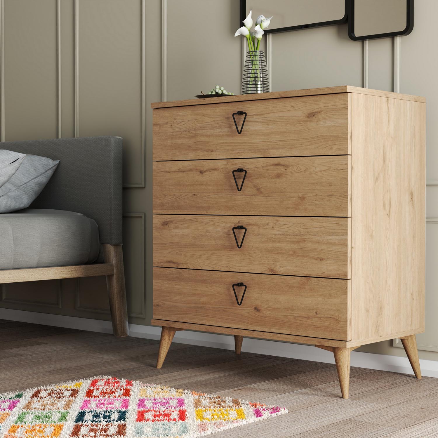 Versa-Ce 3612 in Eiche präsentiert im Onlineshop von KAQTU Design AG. Kommode ist von Hanah Home
