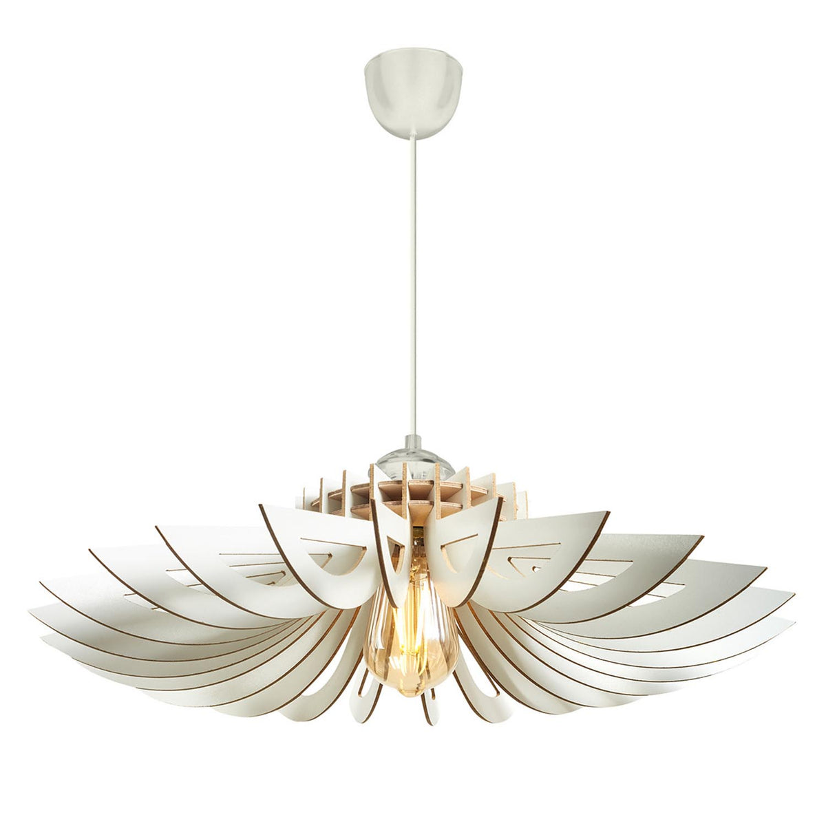 160 Pendellampe - Weiss in Weiss präsentiert im Onlineshop von KAQTU Design AG. Pendelleuchte ist von Opviq