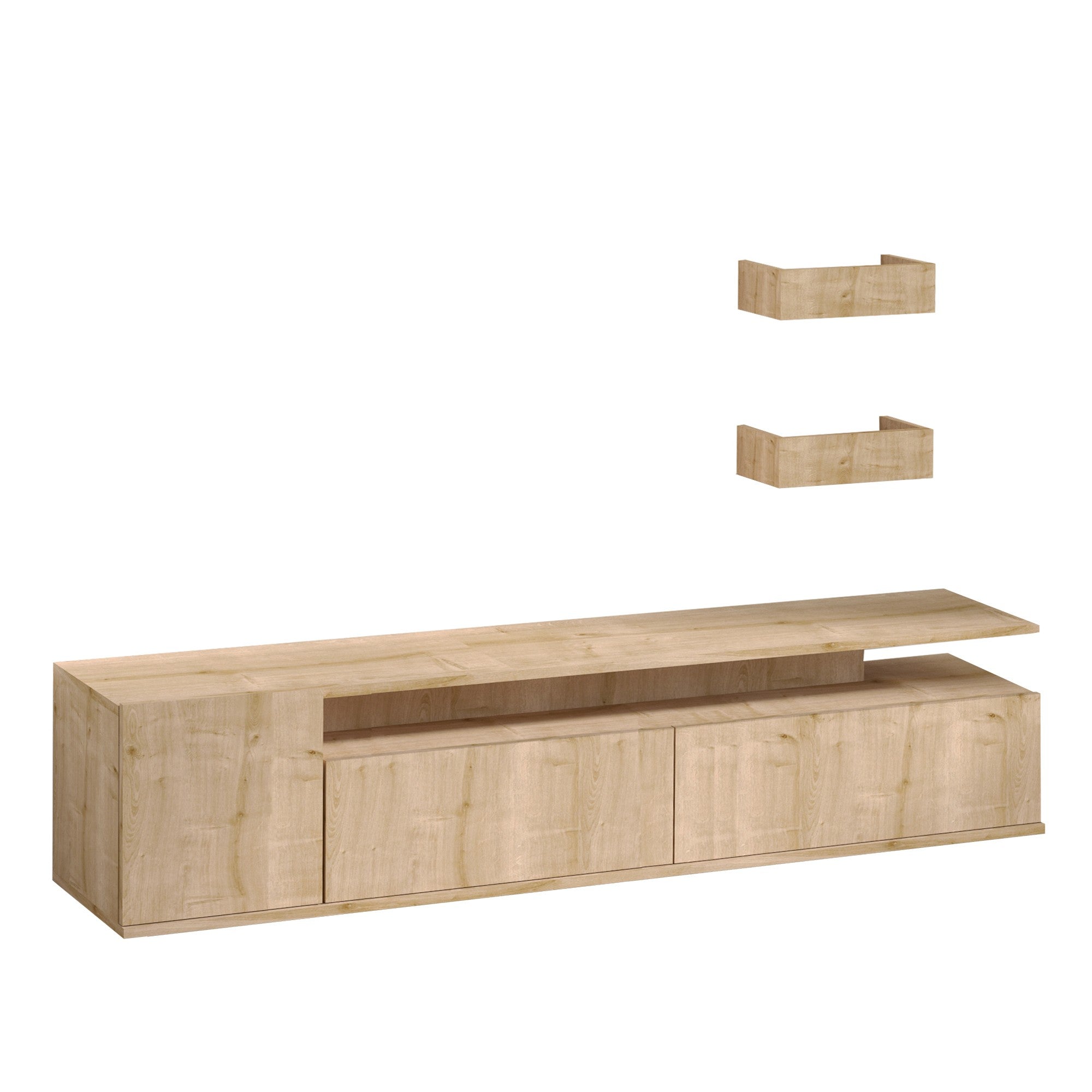 Alika in Eiche präsentiert im Onlineshop von KAQTU Design AG. TV-Möbel ist von Hanah Home