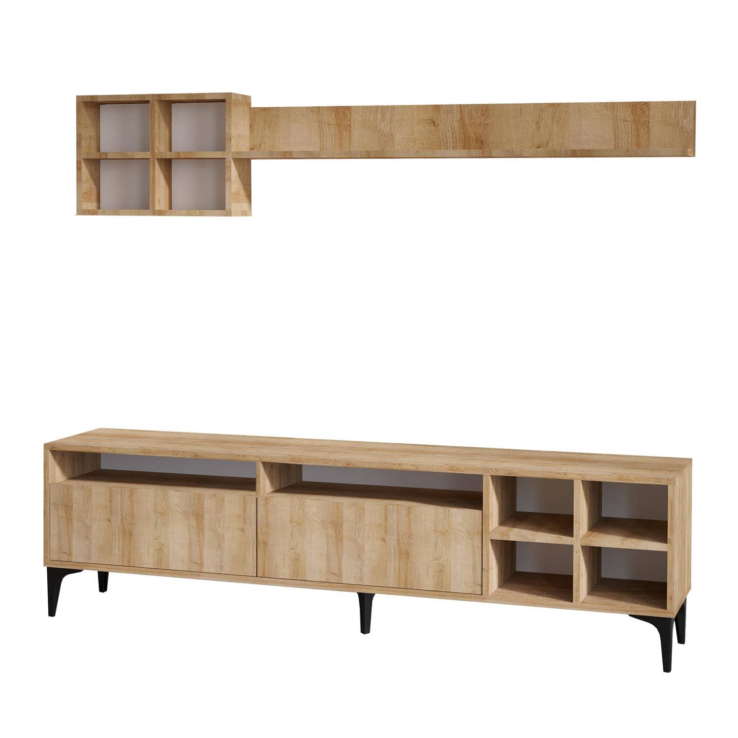 Debbie in Eiche präsentiert im Onlineshop von KAQTU Design AG. TV-Möbel ist von Hanah Home