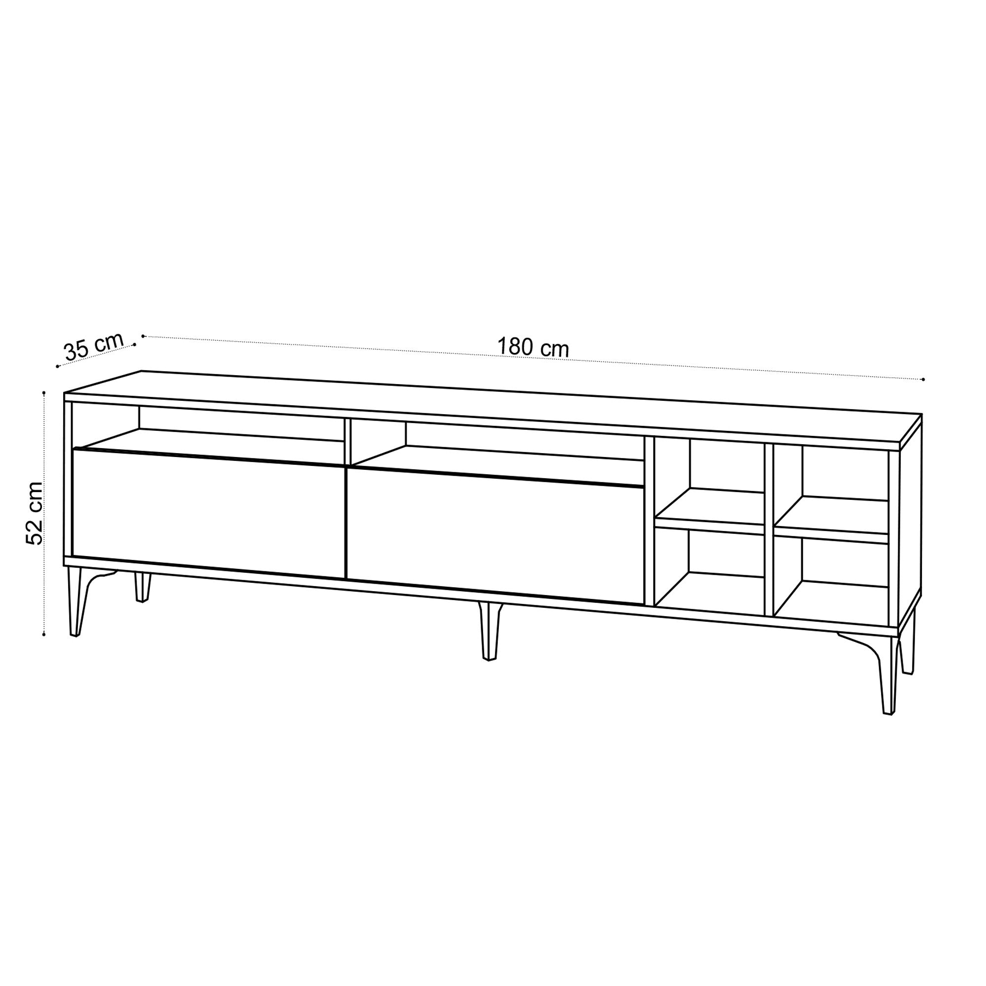 Eva in Eiche präsentiert im Onlineshop von KAQTU Design AG. Sideboard ist von Hanah Home