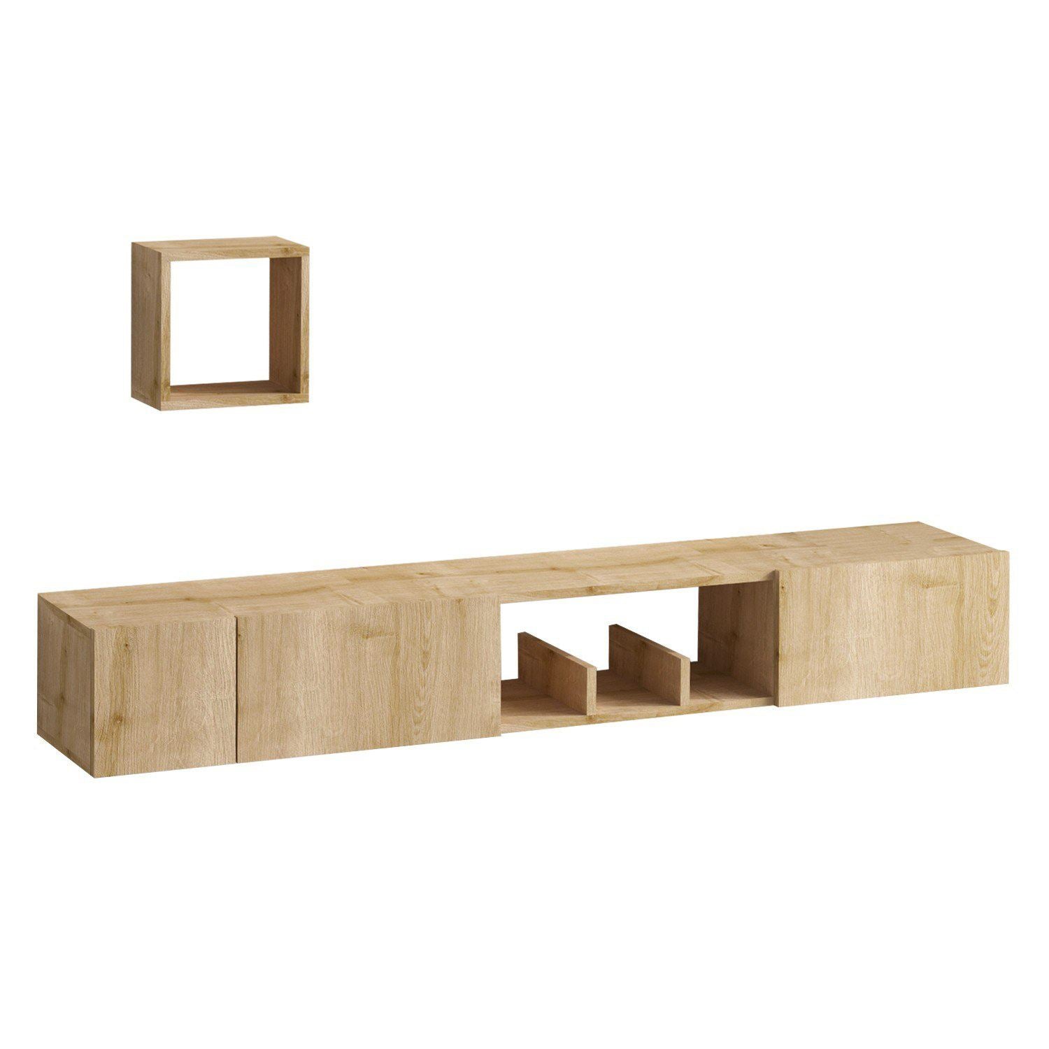 Avior in Saphir- Eiche präsentiert im Onlineshop von KAQTU Design AG. TV-Möbel ist von Hanah Home