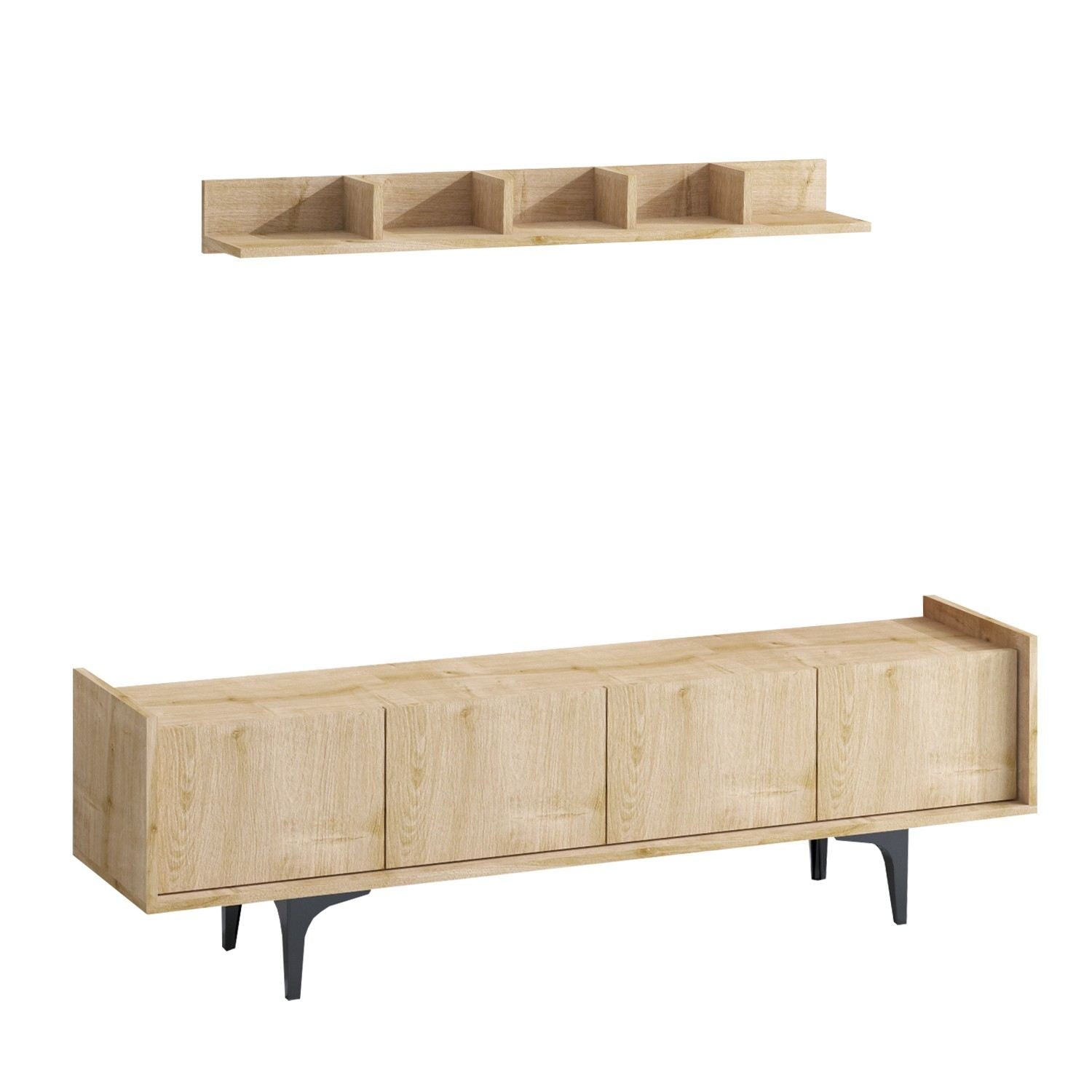 Cursa in Saphir- Eiche präsentiert im Onlineshop von KAQTU Design AG. TV-Möbel ist von Hanah Home
