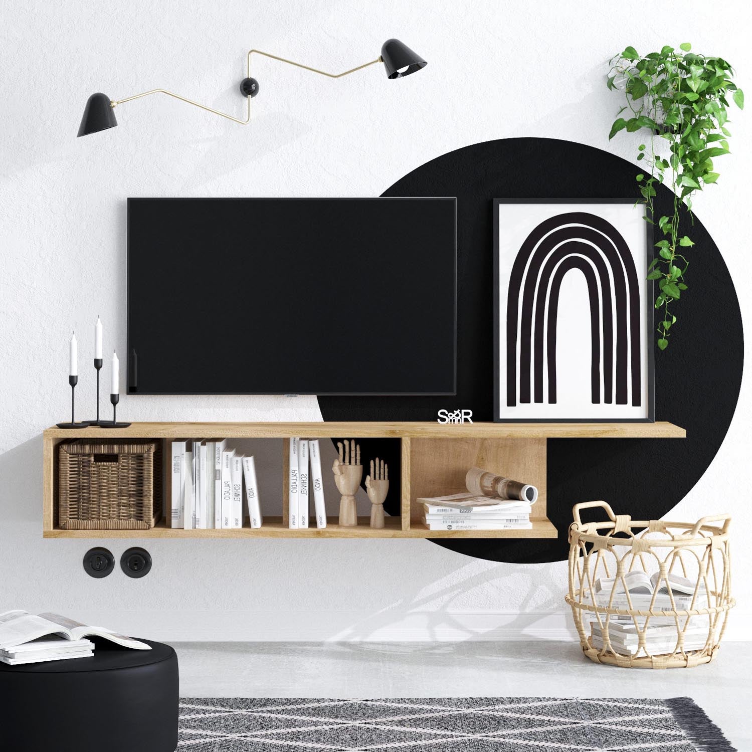 Pan - Dec0069 in Saphir- Eiche präsentiert im Onlineshop von KAQTU Design AG. Sideboard ist von Hanah Home