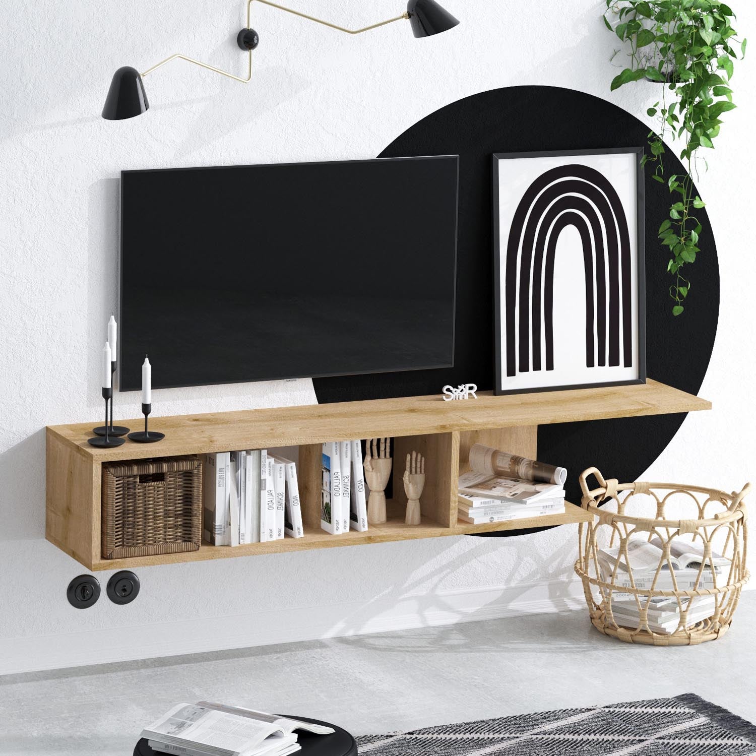 Pan - Dec0069 in Saphir- Eiche präsentiert im Onlineshop von KAQTU Design AG. Sideboard ist von Hanah Home