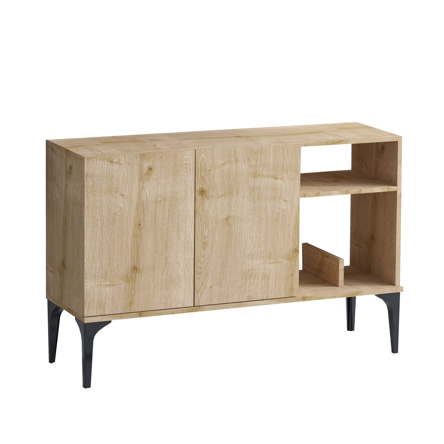 Oscar - Dec0073 in Saphir- Eiche Schwarz präsentiert im Onlineshop von KAQTU Design AG. High-Sideboard ist von Hanah Home