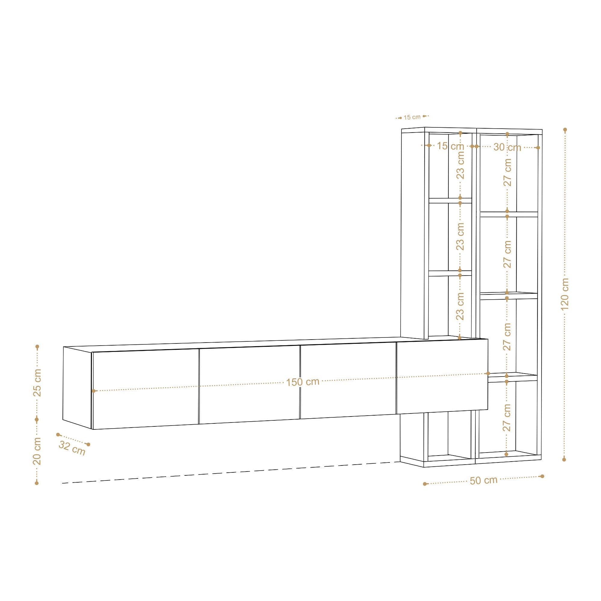 Pana in Weisseiche präsentiert im Onlineshop von KAQTU Design AG. TV-Möbel ist von Hanah Home