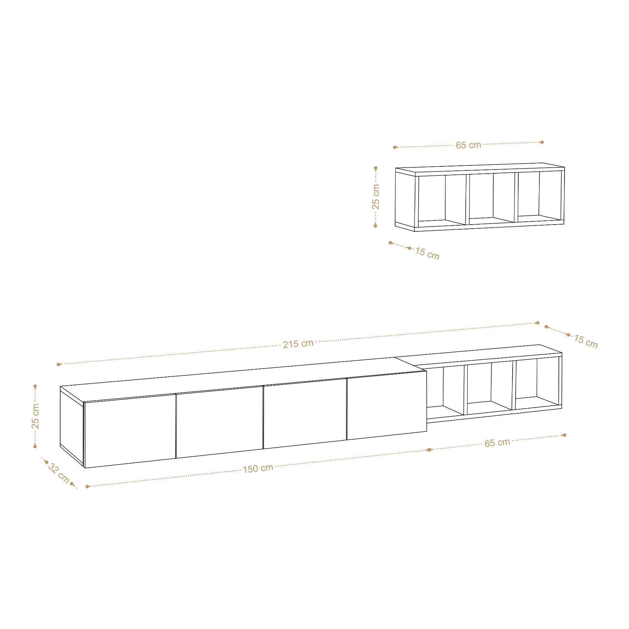 Pıa in Weisseiche präsentiert im Onlineshop von KAQTU Design AG. TV-Möbel ist von Hanah Home