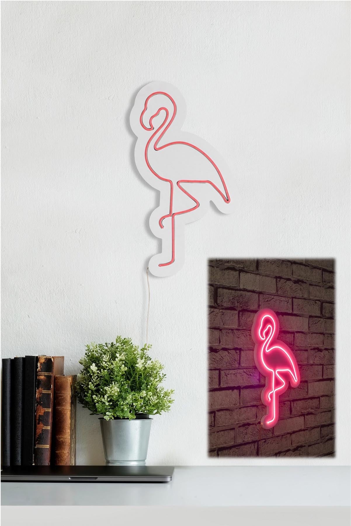 Flamingo - Pink in Rosa präsentiert im Onlineshop von KAQTU Design AG. Wandleuchte ist von Wallity