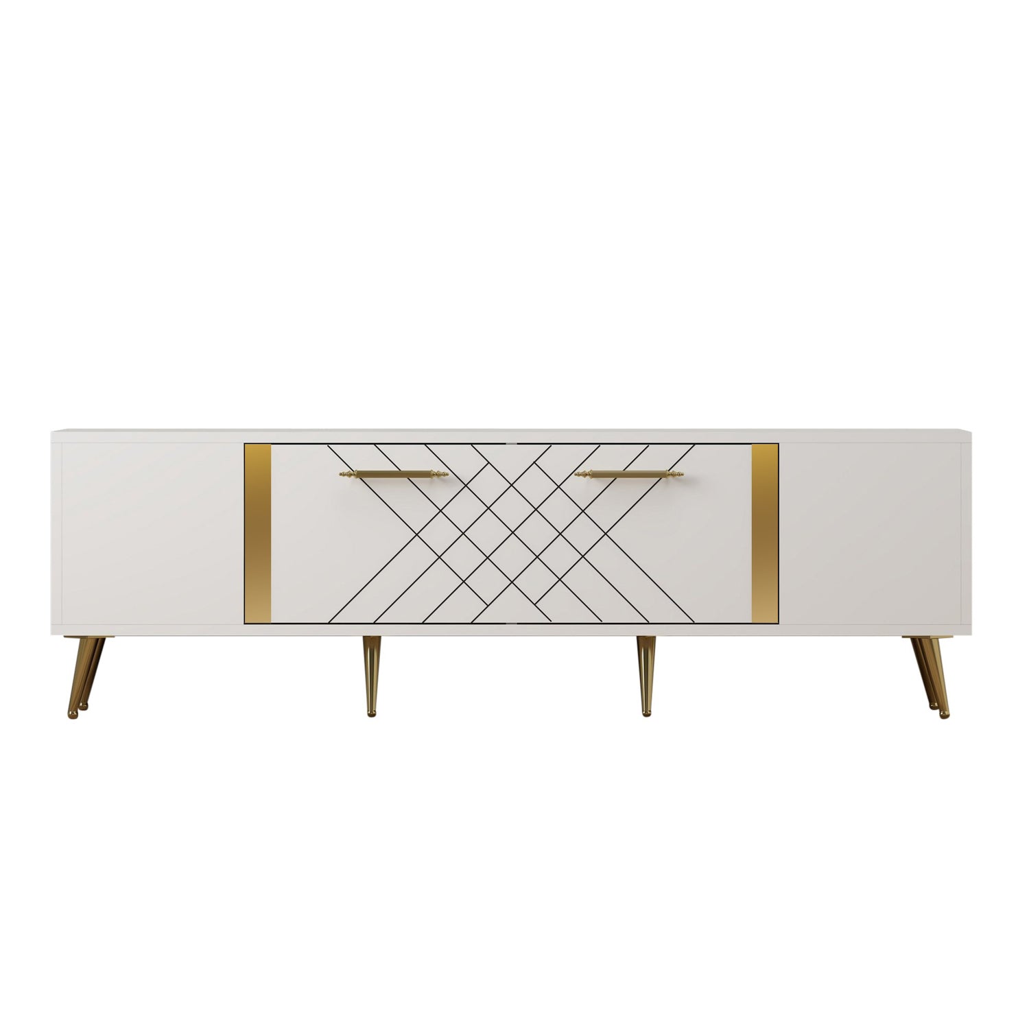 Detas - White, Gold in Weisses Gold präsentiert im Onlineshop von KAQTU Design AG. Sideboard ist von Hanah Home