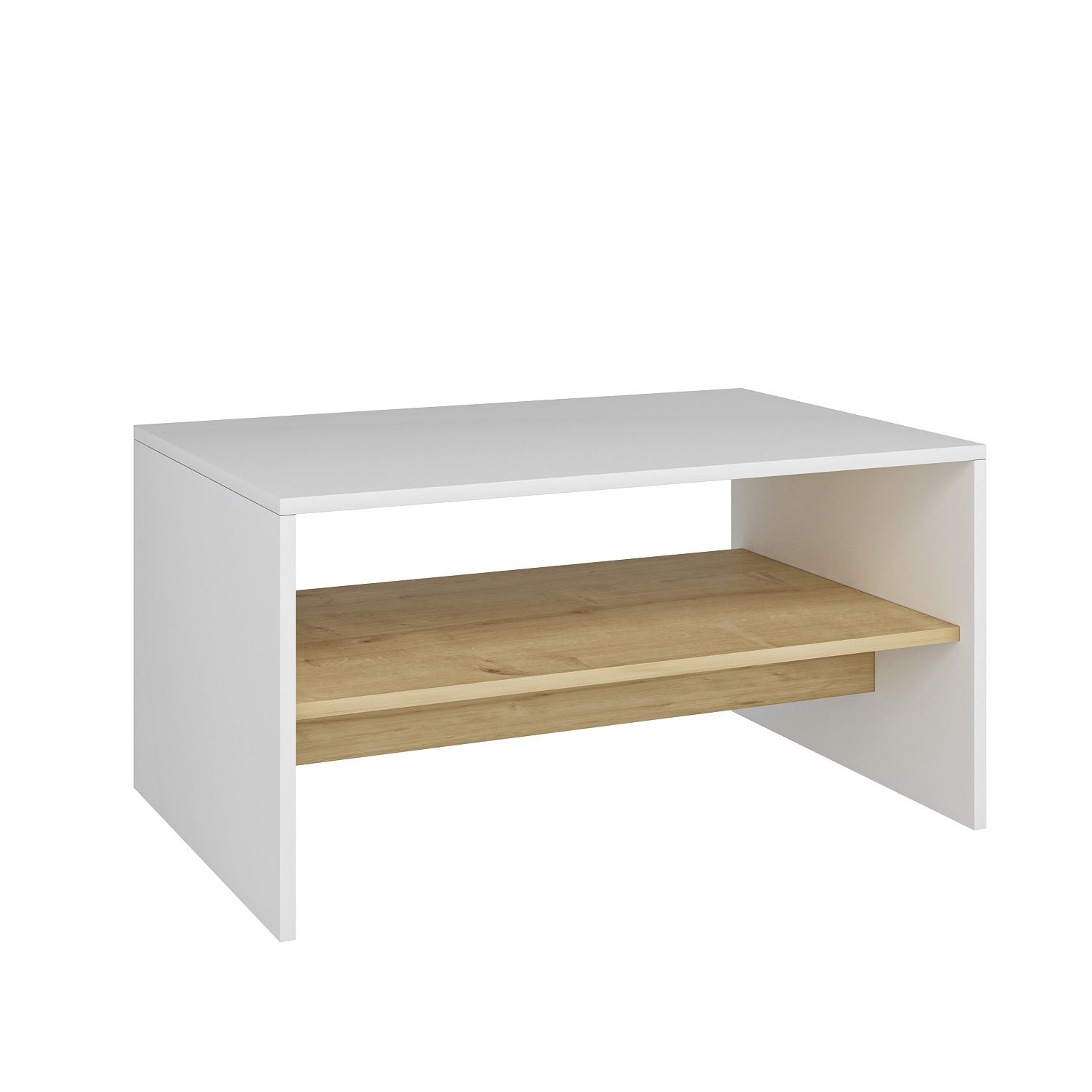 Apollon - White, Sapphire Oak in Weisser Saphir- Eiche präsentiert im Onlineshop von KAQTU Design AG. Beistelltisch ist von Hanah Home