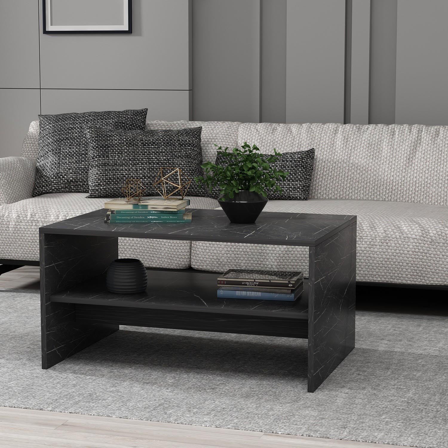 Apollon - Black in Schwarzer Marmor präsentiert im Onlineshop von KAQTU Design AG. Beistelltisch ist von Hanah Home
