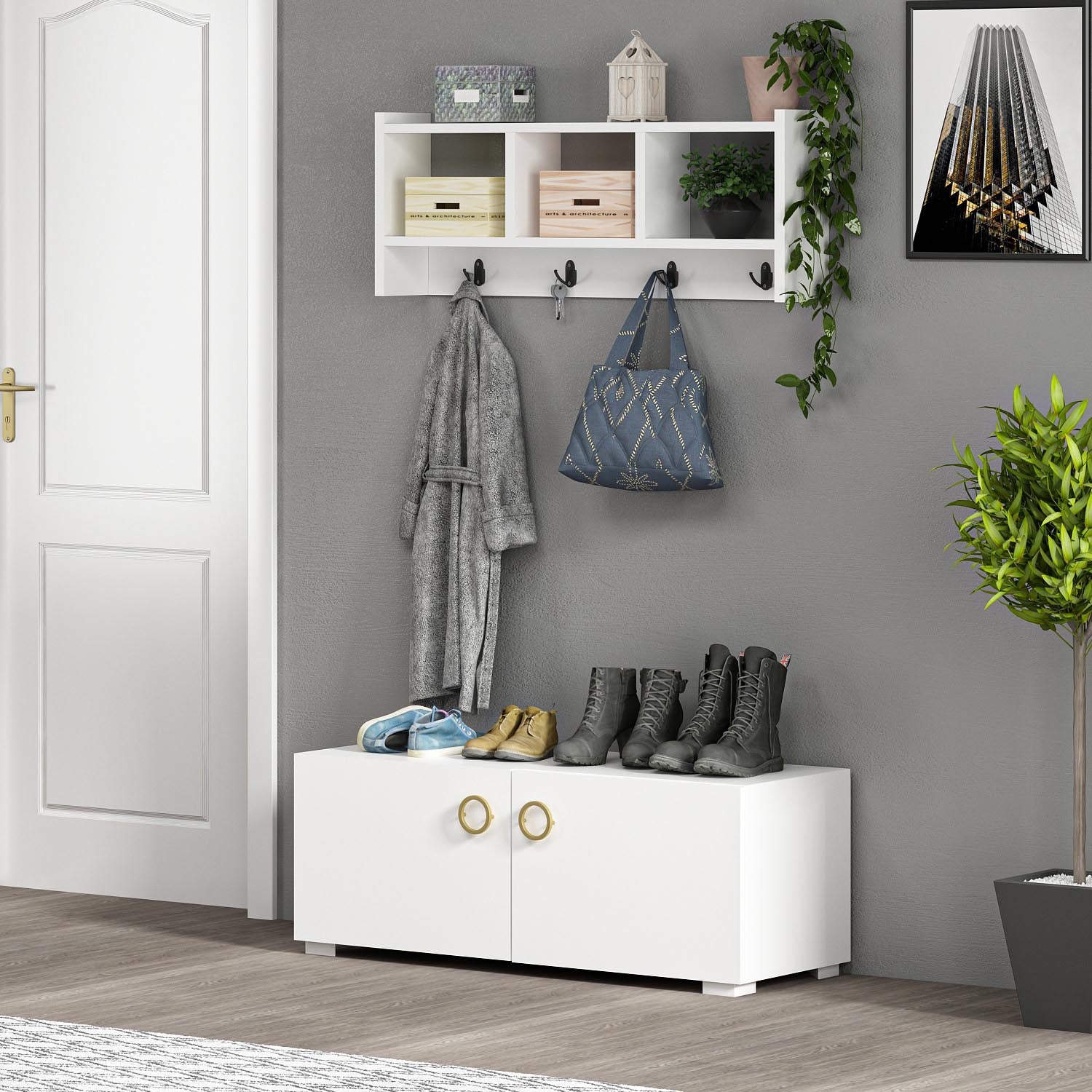 Star - White in Weiss präsentiert im Onlineshop von KAQTU Design AG. Kleiderhaken ist von Hanah Home
