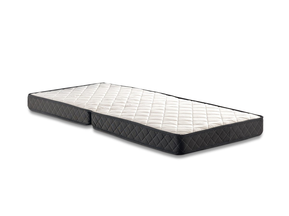 Erleben Sie das elegante XL Klappbett von Hanah Home in Weiß und Schwarz. Perfekt für kleine Räume, vereint es Funktionalität und modernen Komfort.