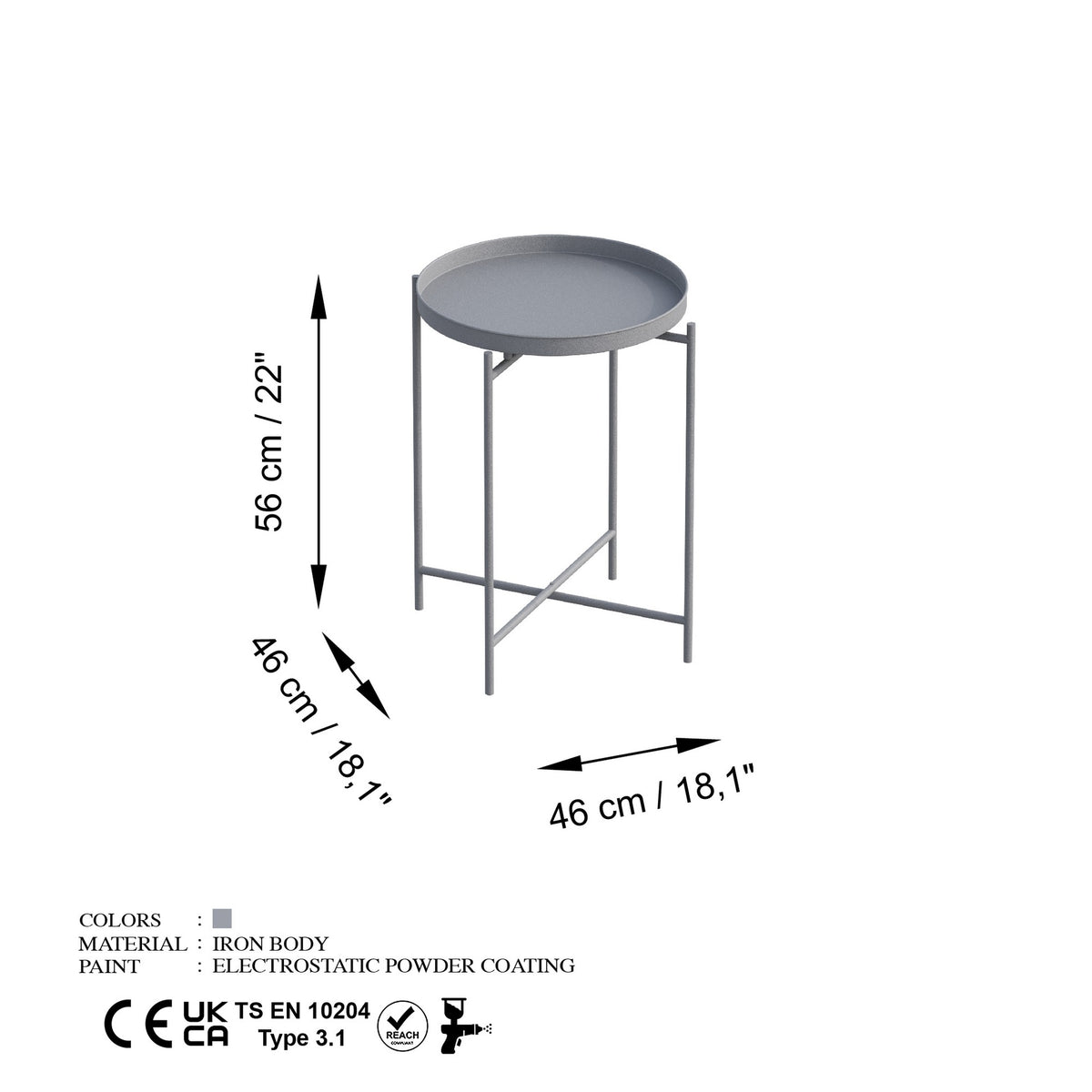 Shb Sofatisch - Grau in Grau präsentiert im Onlineshop von KAQTU Design AG. Beistelltisch ist von Hanah Home