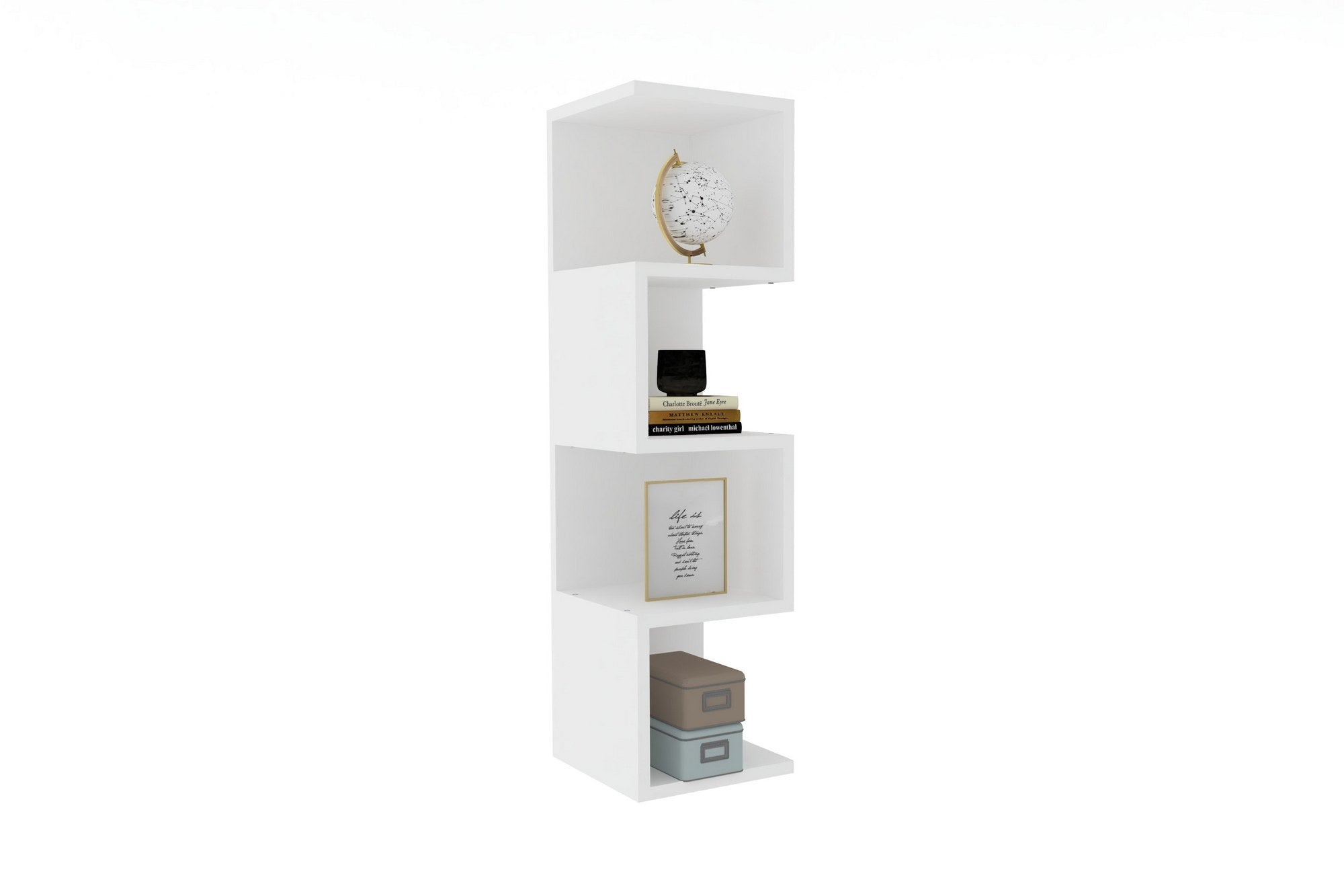 Alin - White in Weiss präsentiert im Onlineshop von KAQTU Design AG. Bücherregal ist von Hanah Home