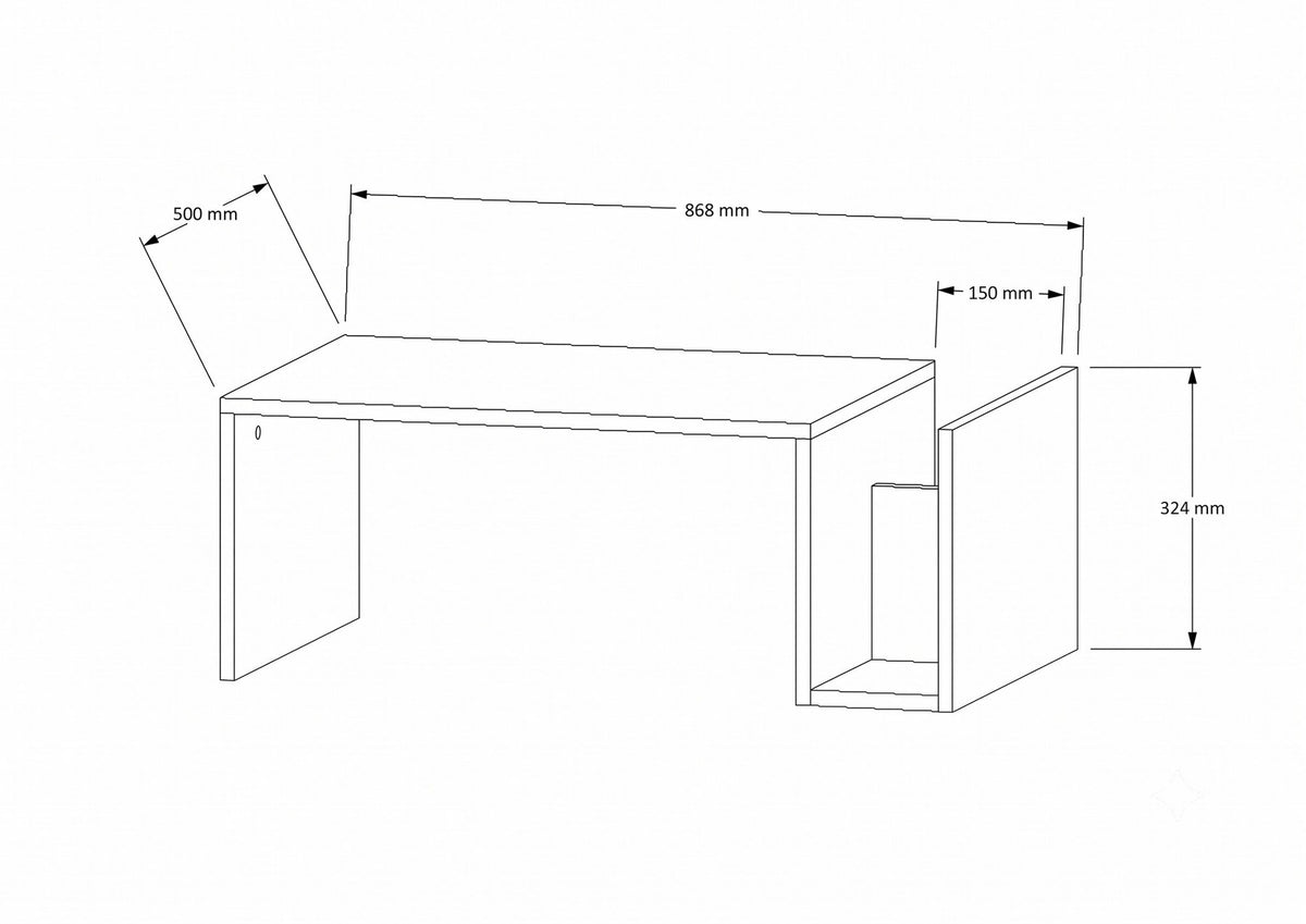 Rechteckiger Couchtisch Memo von Hanah Home in Venezia Nussbaum, Oberfläche aus Melaminspanplatte, schlankes flaches Tischdesign.