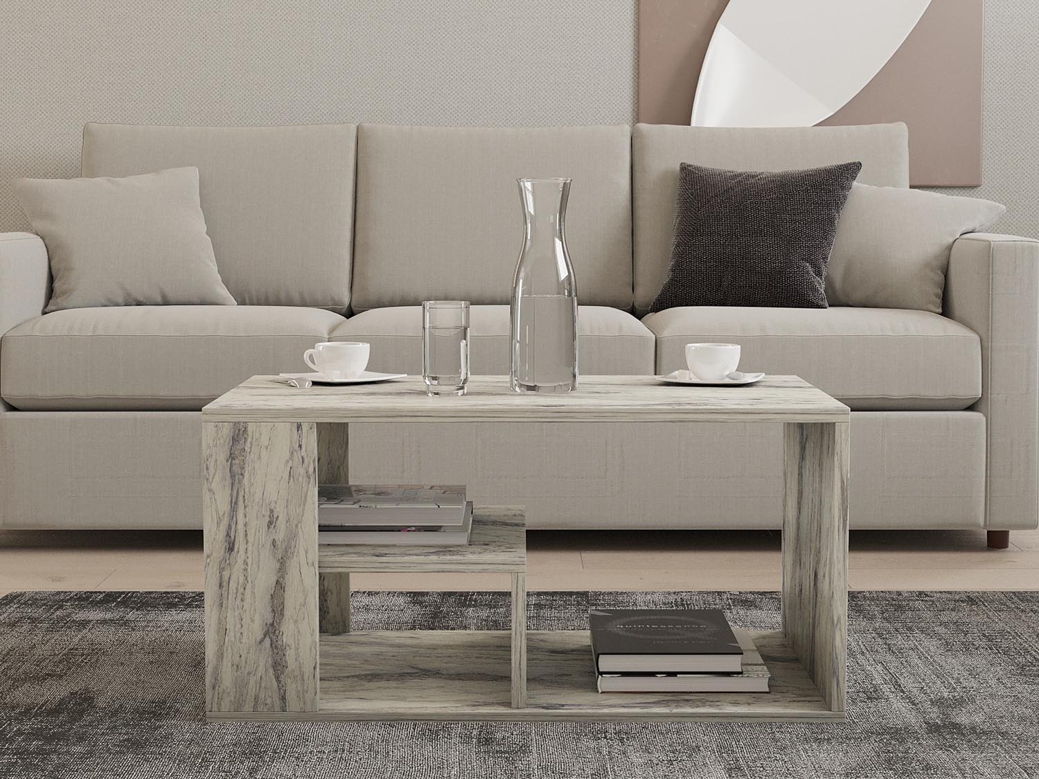 Eros - Freesia Marble in Freesia- Marmor präsentiert im Onlineshop von KAQTU Design AG. Beistelltisch ist von Hanah Home