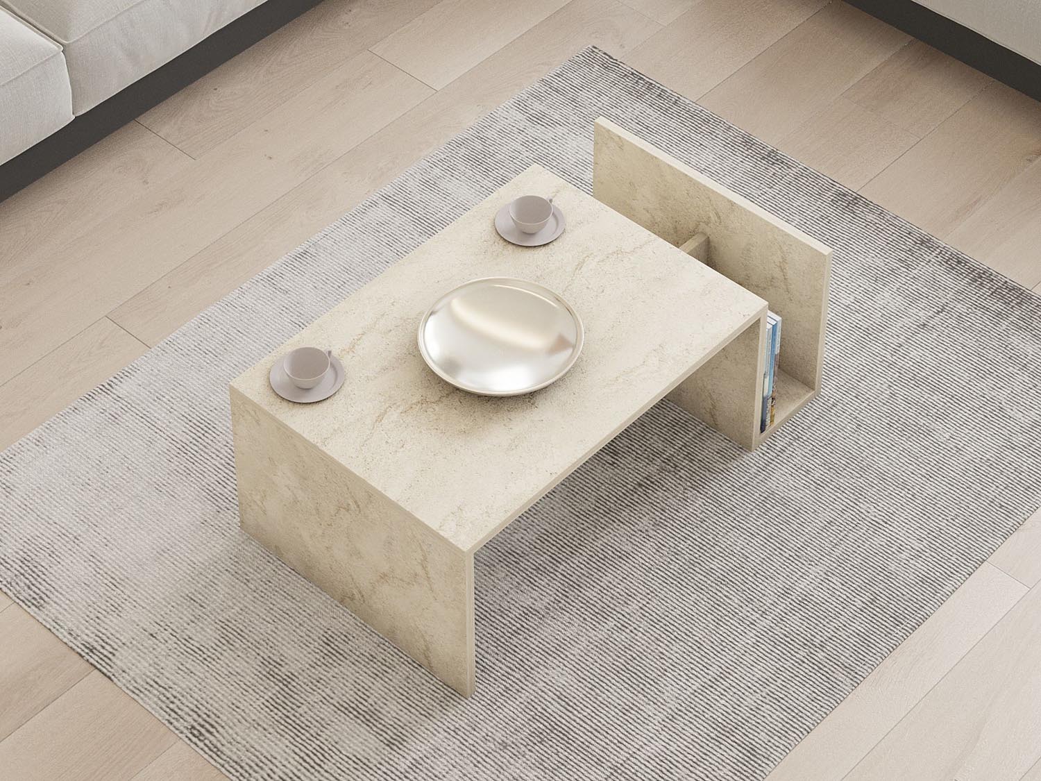 Memo - Travertine in Travertin präsentiert im Onlineshop von KAQTU Design AG. Beistelltisch ist von Hanah Home