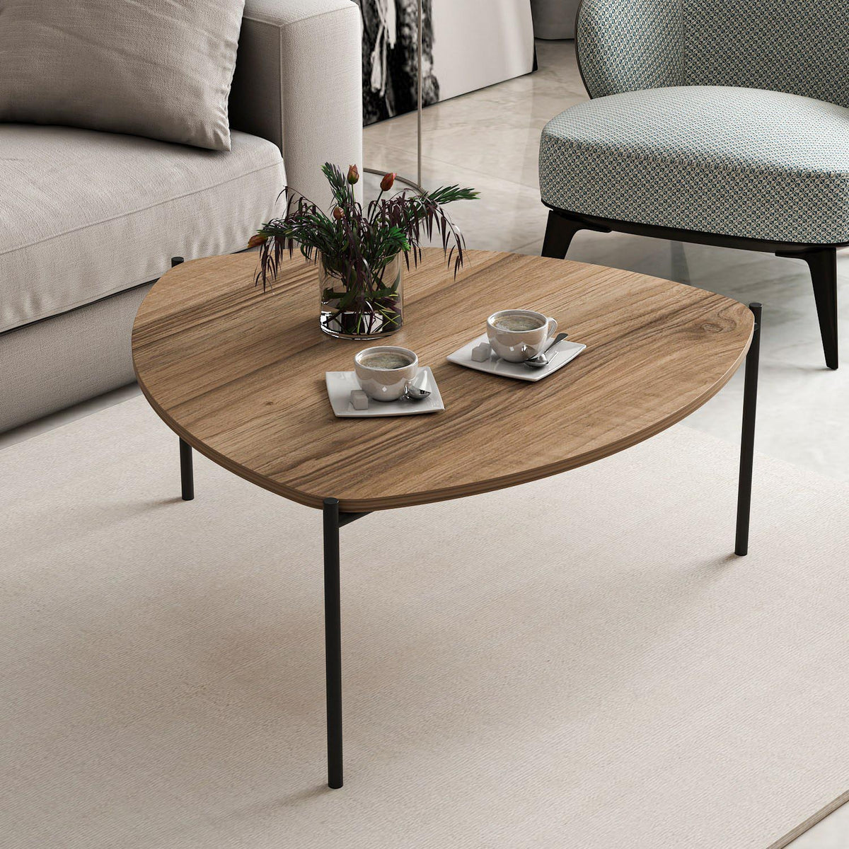 Lenny Sofatisch - Walnuss in Walnuss präsentiert im Onlineshop von KAQTU Design AG. Couchtisch ist von Hanah Home