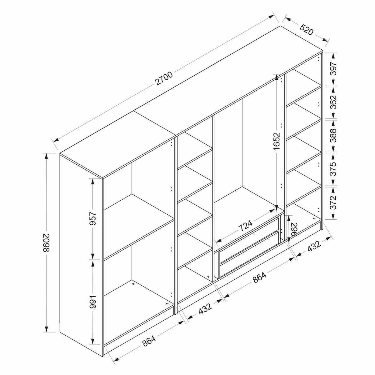 Kale Schrank - Anthrazit Schwarz in Anthrazit Schwarz präsentiert im Onlineshop von KAQTU Design AG. Drehtürenschrank ist von Hanah Home