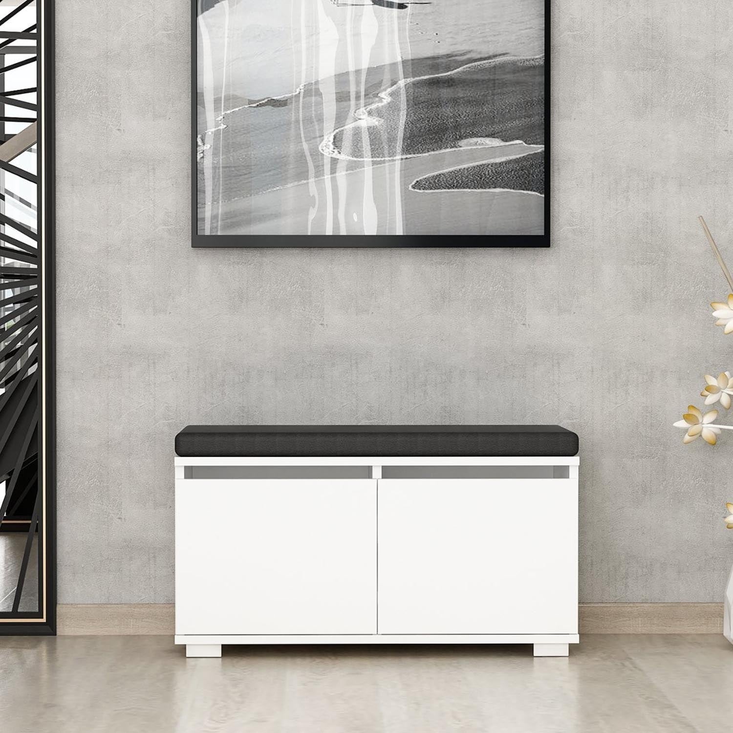 Drago - White in Weiss präsentiert im Onlineshop von KAQTU Design AG. Schuhschrank ist von Hanah Home