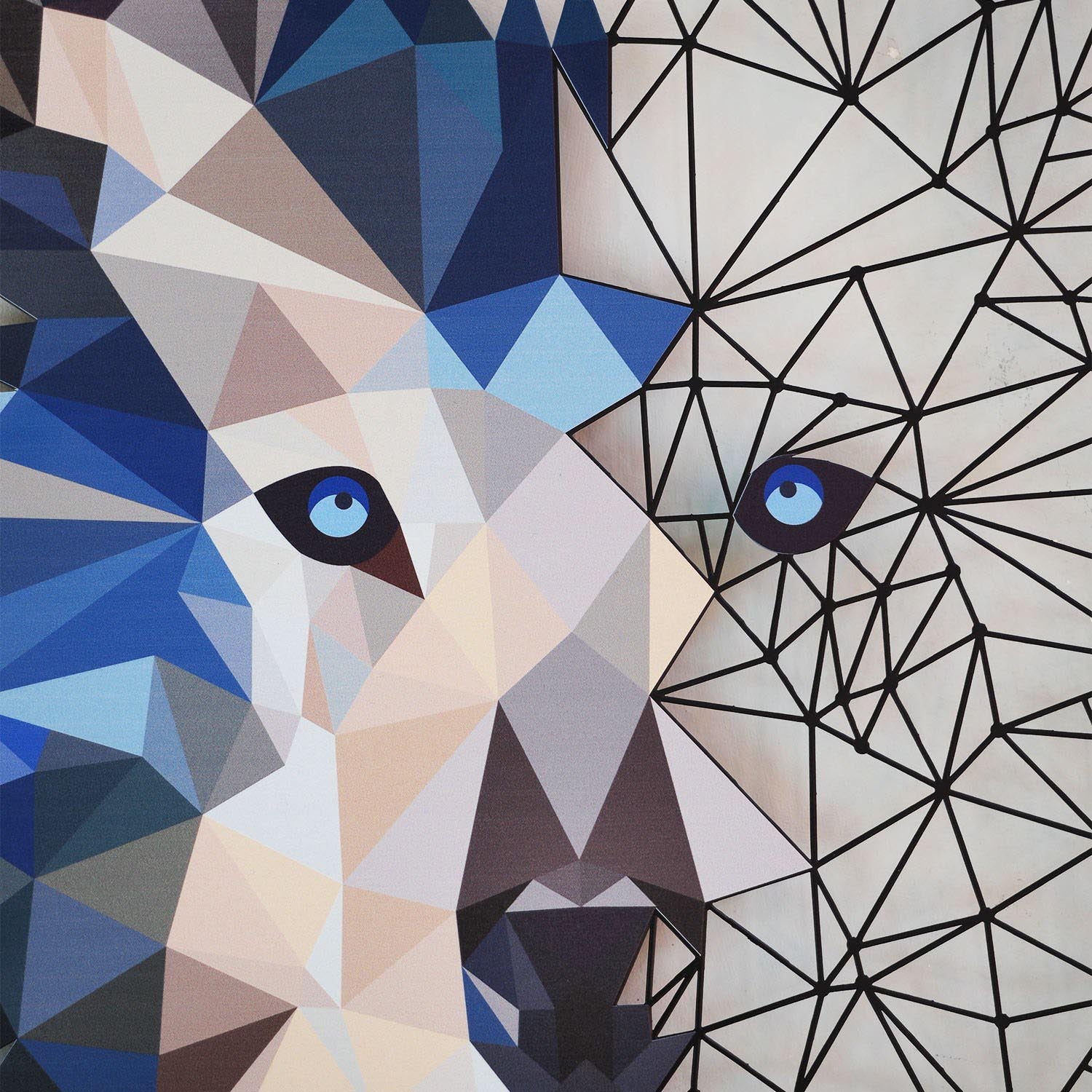Metal Wolf Wall Art - APT721 in Mehrfarbig präsentiert im Onlineshop von KAQTU Design AG. Wanddeko ist von Wallity