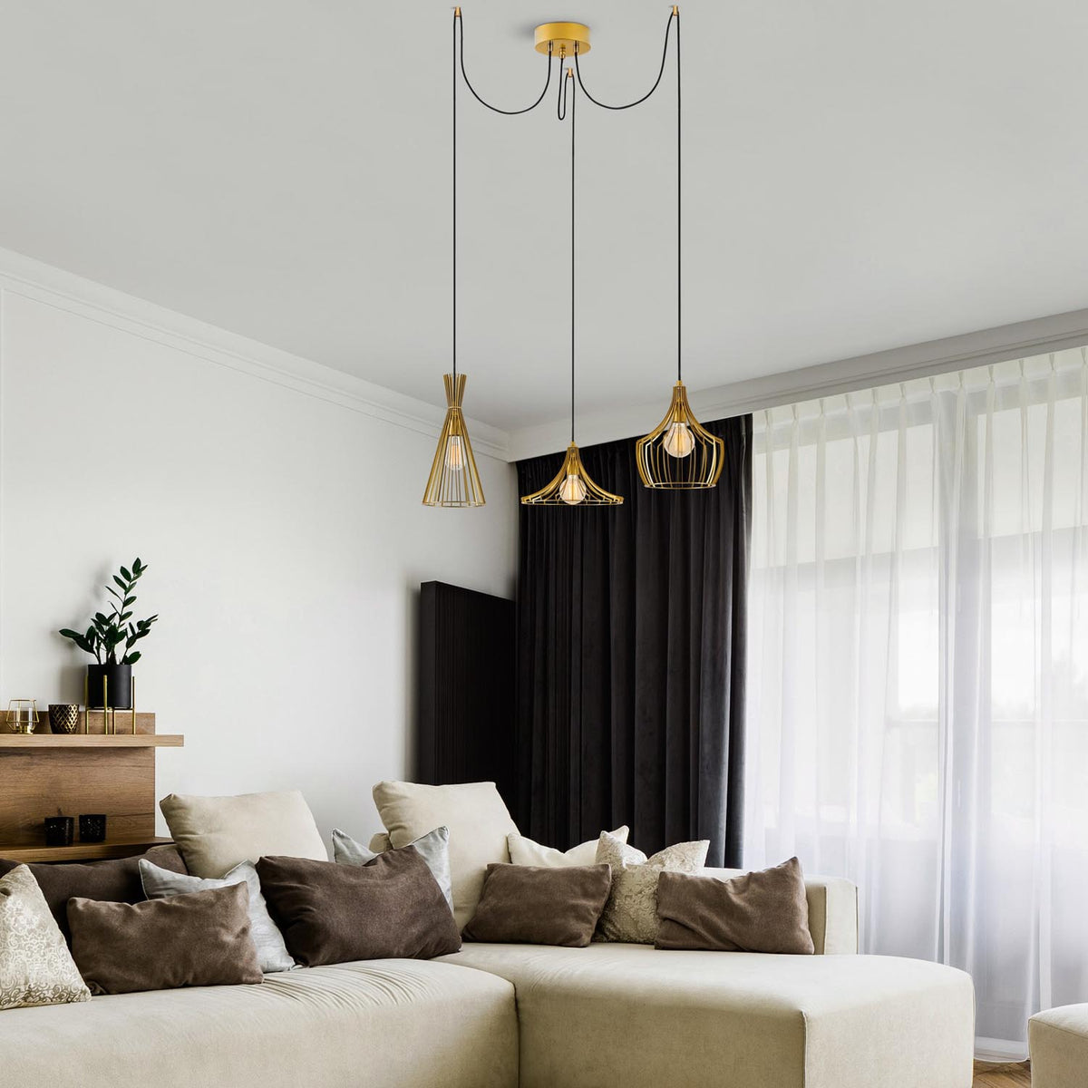 Mezopotamya Pendellampe - Gold in Gold präsentiert im Onlineshop von KAQTU Design AG. Pendelleuchte ist von Opviq