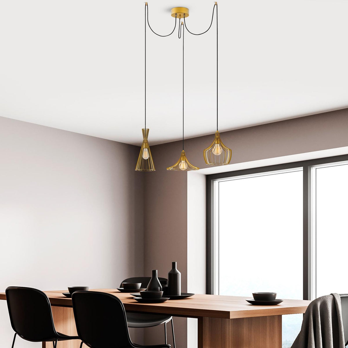Mezopotamya Pendellampe - Gold in Gold präsentiert im Onlineshop von KAQTU Design AG. Pendelleuchte ist von Opviq
