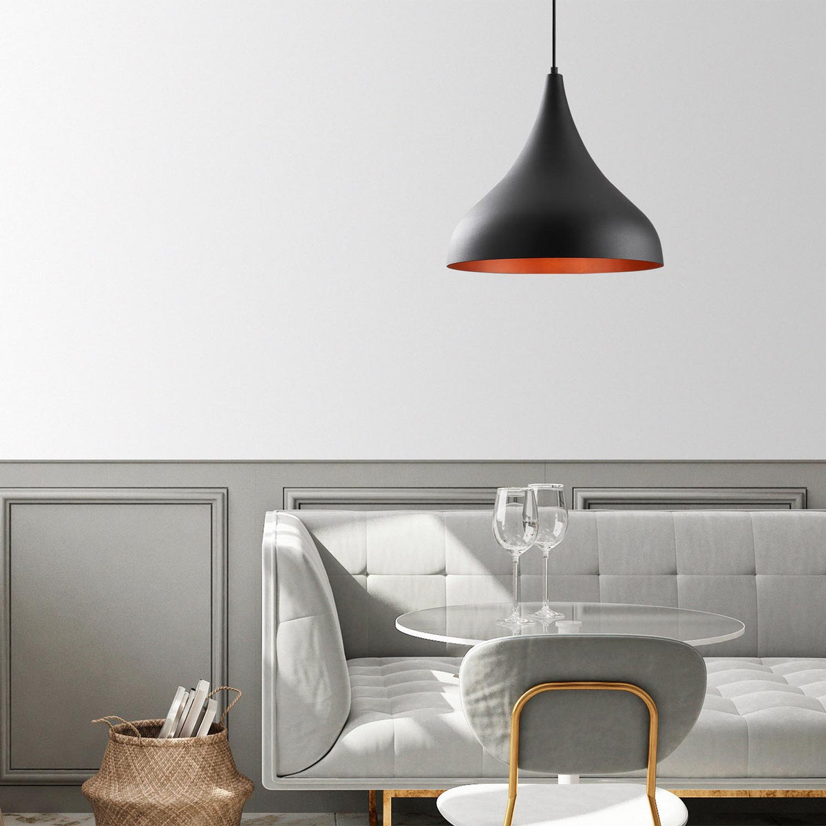 Berceste Pendellampe - Schwarz in Schwarz präsentiert im Onlineshop von KAQTU Design AG. Pendelleuchte ist von Opviq