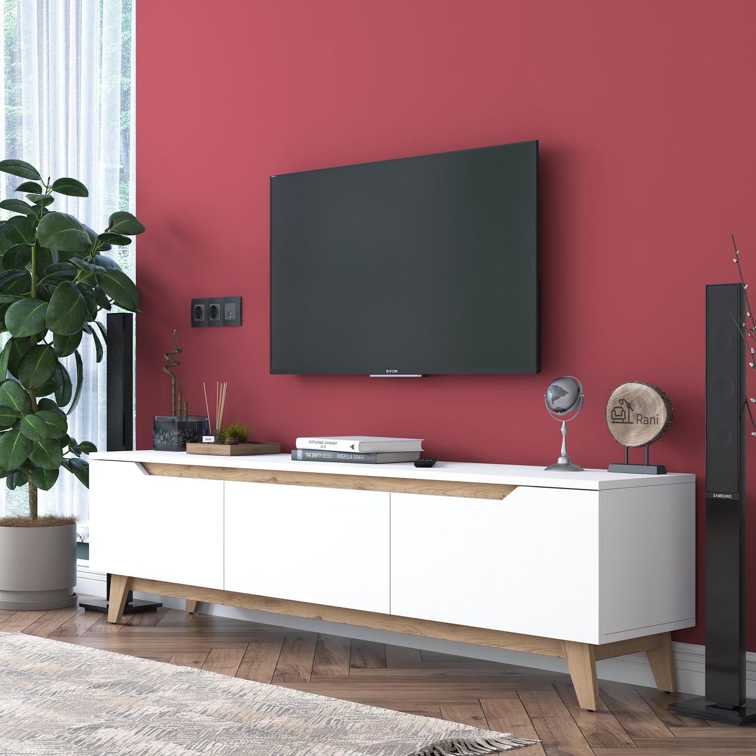 D1 - 2472 in Weisser Walnuss präsentiert im Onlineshop von KAQTU Design AG. Sideboard ist von Hanah Home