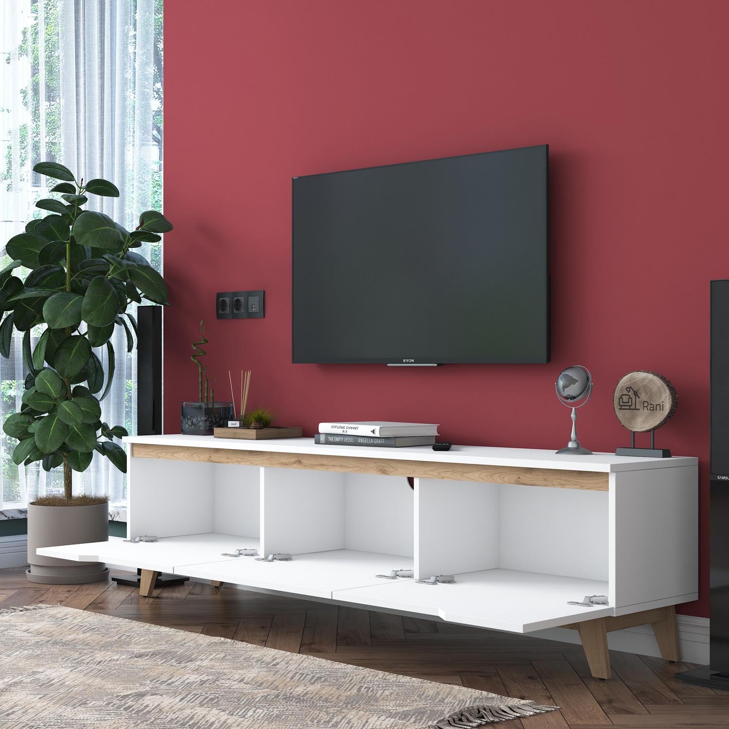 D1 - 2472 in Weisser Walnuss präsentiert im Onlineshop von KAQTU Design AG. Sideboard ist von Hanah Home