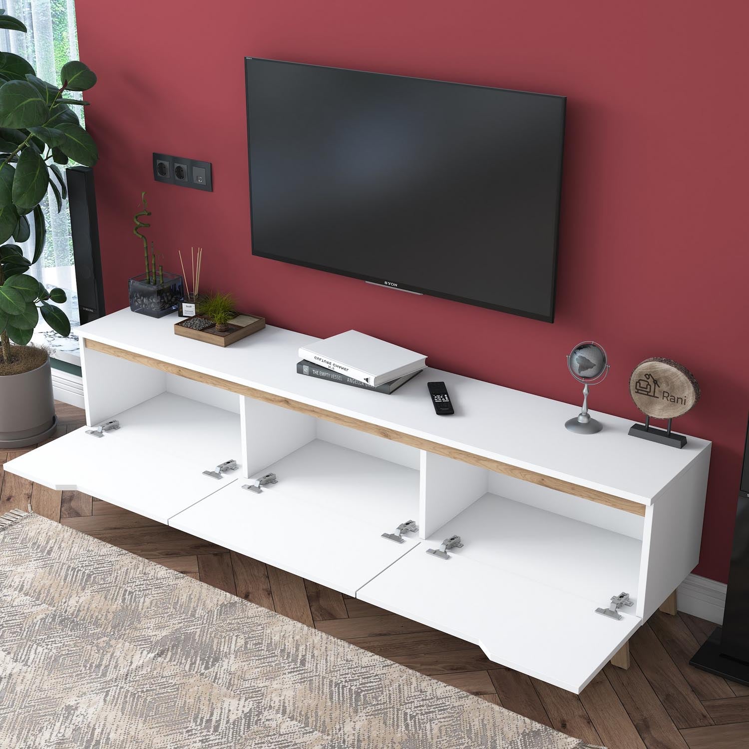 D1 - 2472 in Weisser Walnuss präsentiert im Onlineshop von KAQTU Design AG. Sideboard ist von Hanah Home