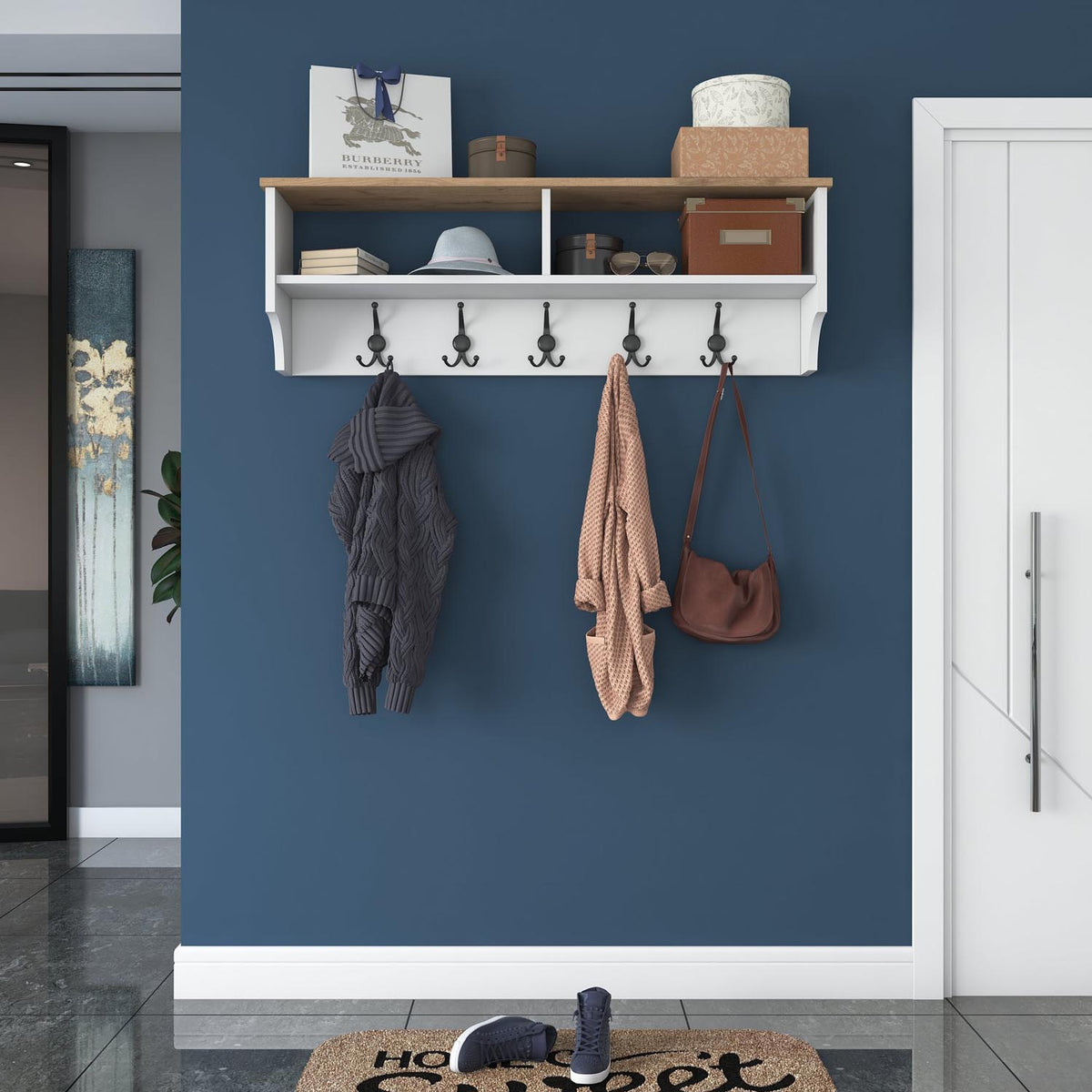 P2 Garderobe - Weisser Walnuss in Weisser Walnuss präsentiert im Onlineshop von KAQTU Design AG. Kleiderhaken ist von Hanah Home