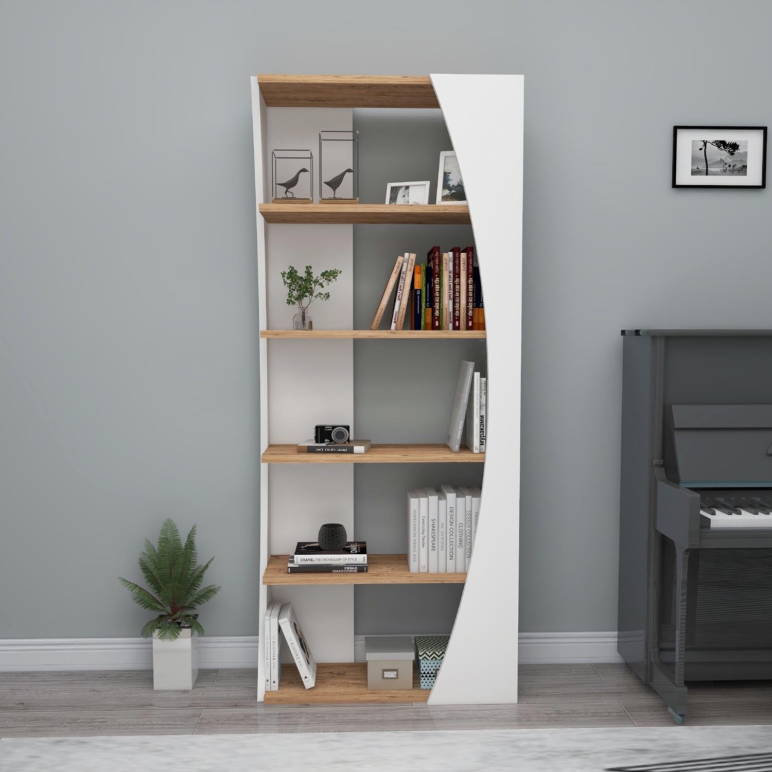 Selge - Atlantic Pine, White in Atlantische Kiefer Weiss präsentiert im Onlineshop von KAQTU Design AG. Bücherregal ist von Hanah Home