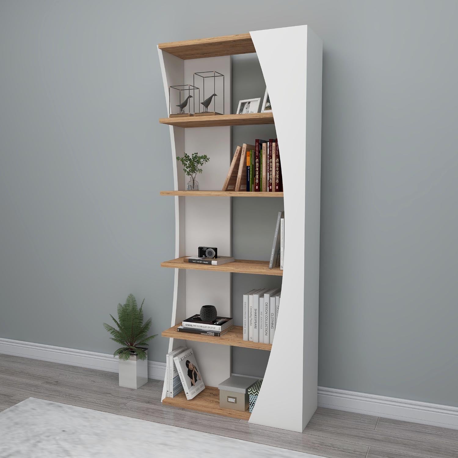 Selge - Atlantic Pine, White in Atlantische Kiefer Weiss präsentiert im Onlineshop von KAQTU Design AG. Bücherregal ist von Hanah Home