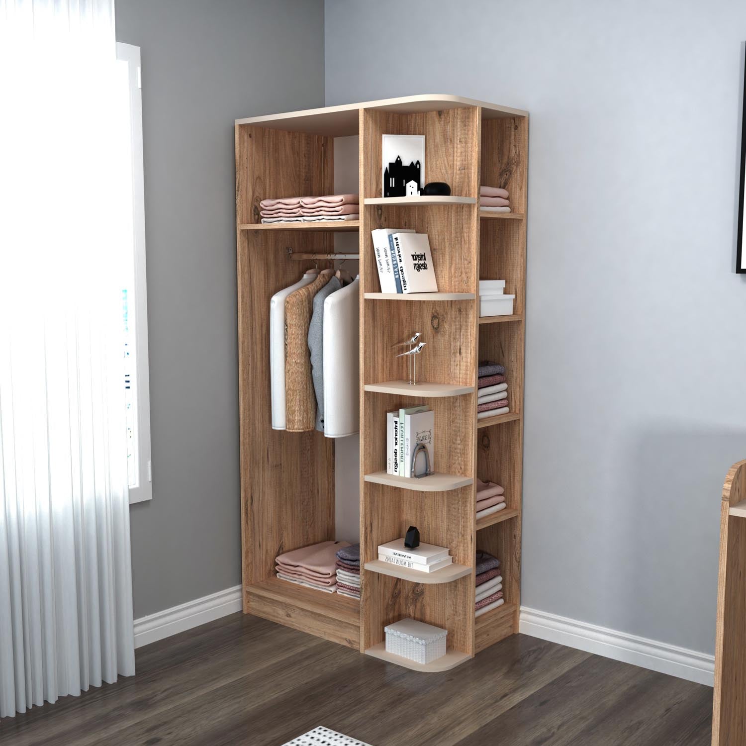 Luses in Atlantische Kiefer Beige präsentiert im Onlineshop von KAQTU Design AG. Garderobe ist von Hanah Home