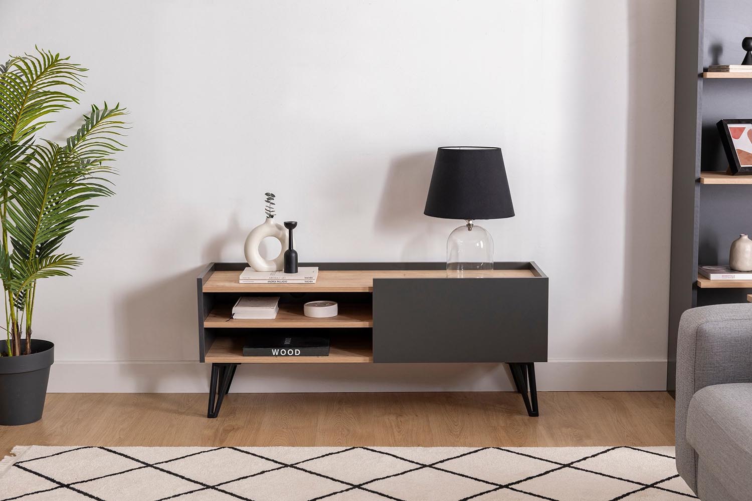 Viper in Saphir
 Anthrazit präsentiert im Onlineshop von KAQTU Design AG. Sideboard ist von Hanah Home
