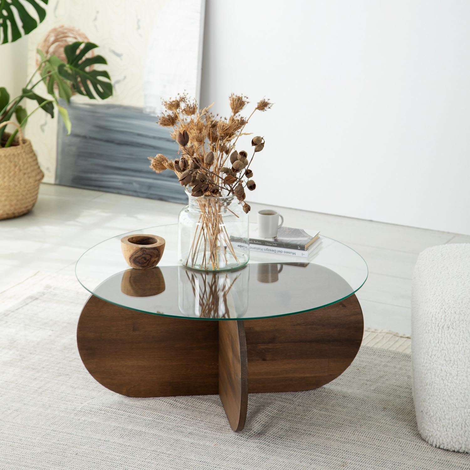 Bubble Wood - Walnut in Walnuss präsentiert im Onlineshop von KAQTU Design AG. Beistelltisch ist von Hanah Home