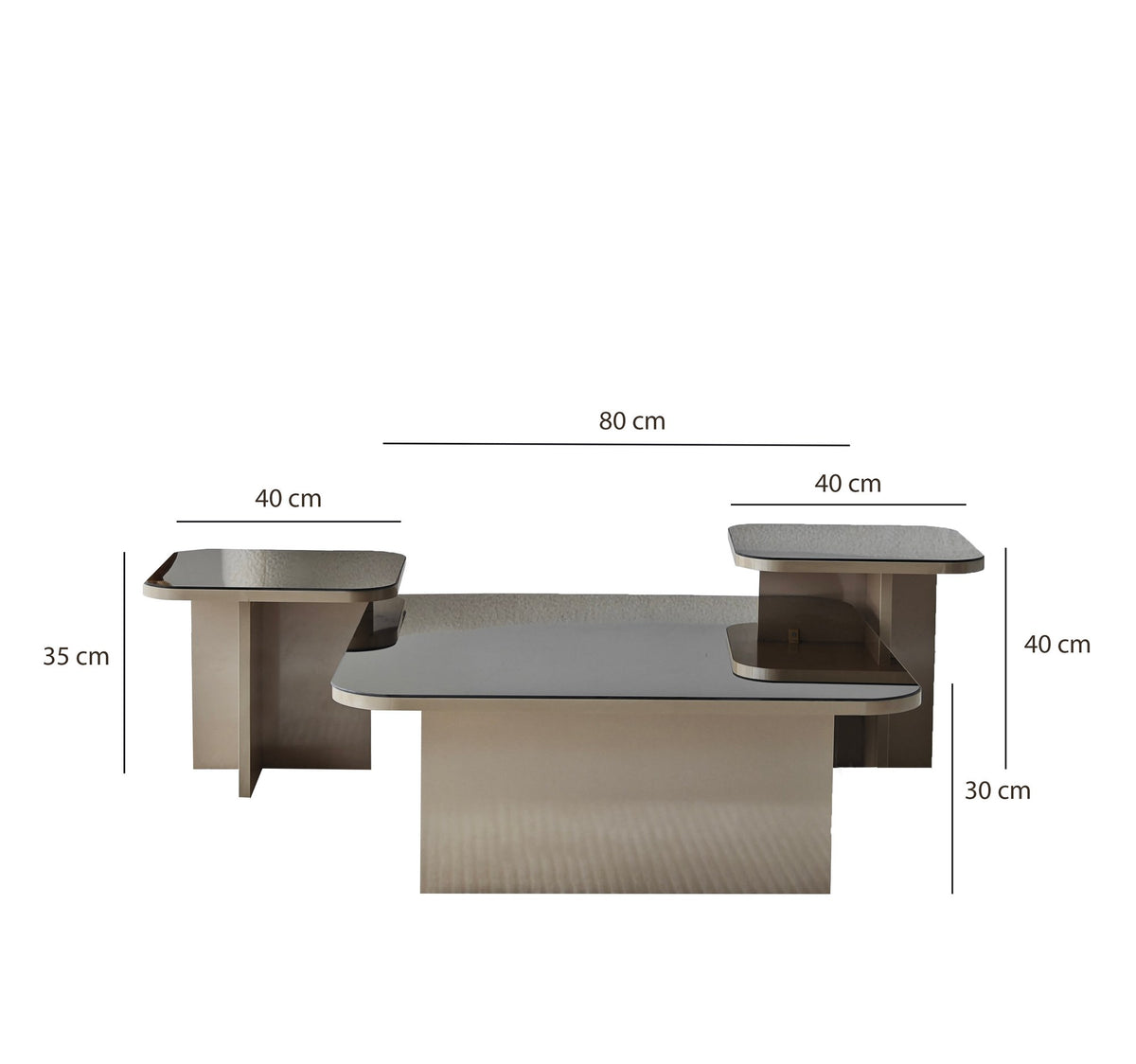 Jazz Sofatisch - Beige
 Bronze in Beige / Bronze präsentiert im Onlineshop von KAQTU Design AG. Couchtisch ist von Hanah Home