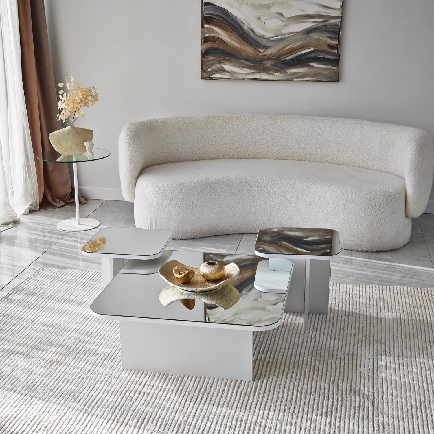 Jazz - White in Weiss präsentiert im Onlineshop von KAQTU Design AG. Beistelltisch ist von Hanah Home